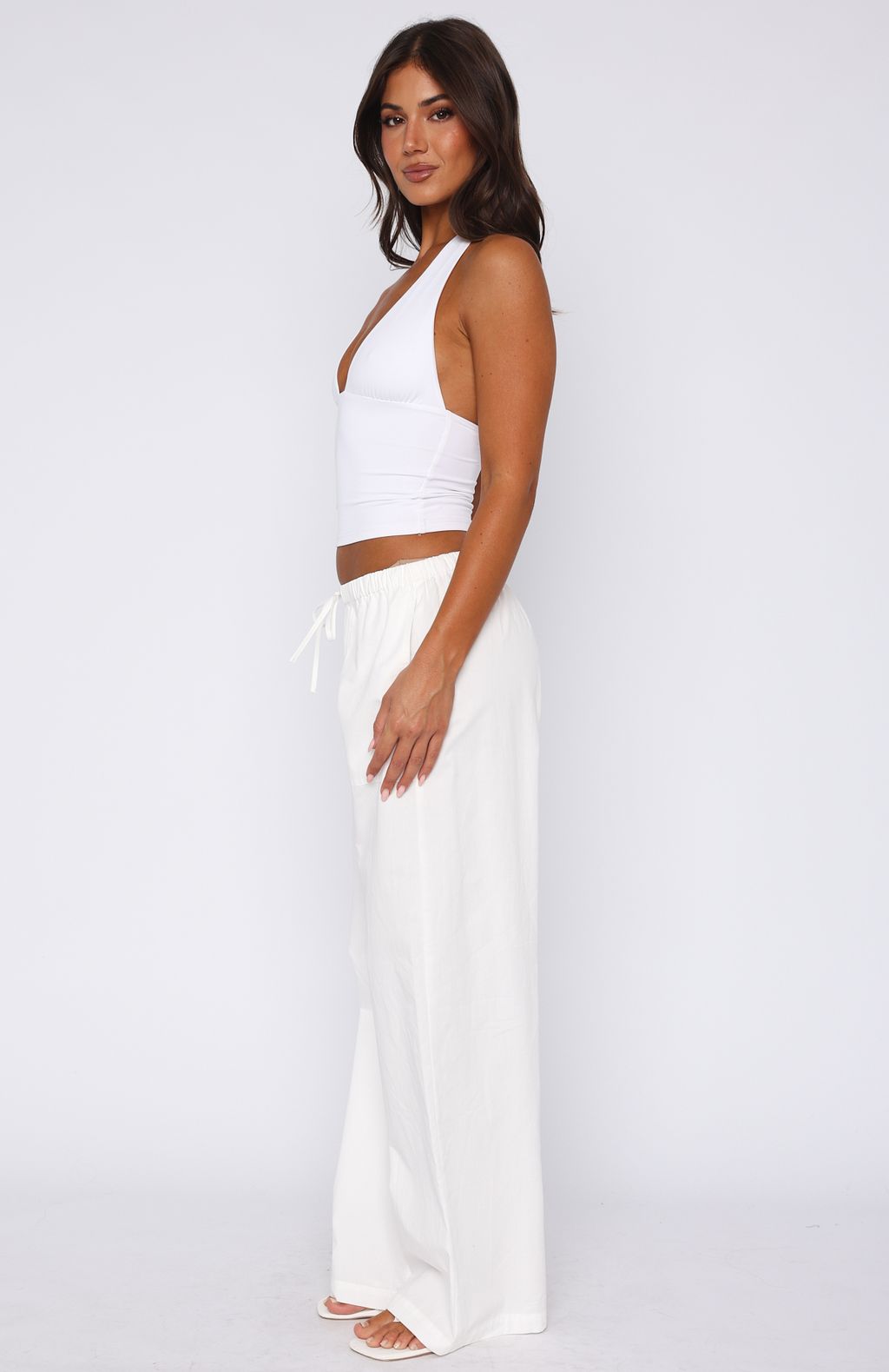 Sweet Like Me White Cotton Wide Leg Pants