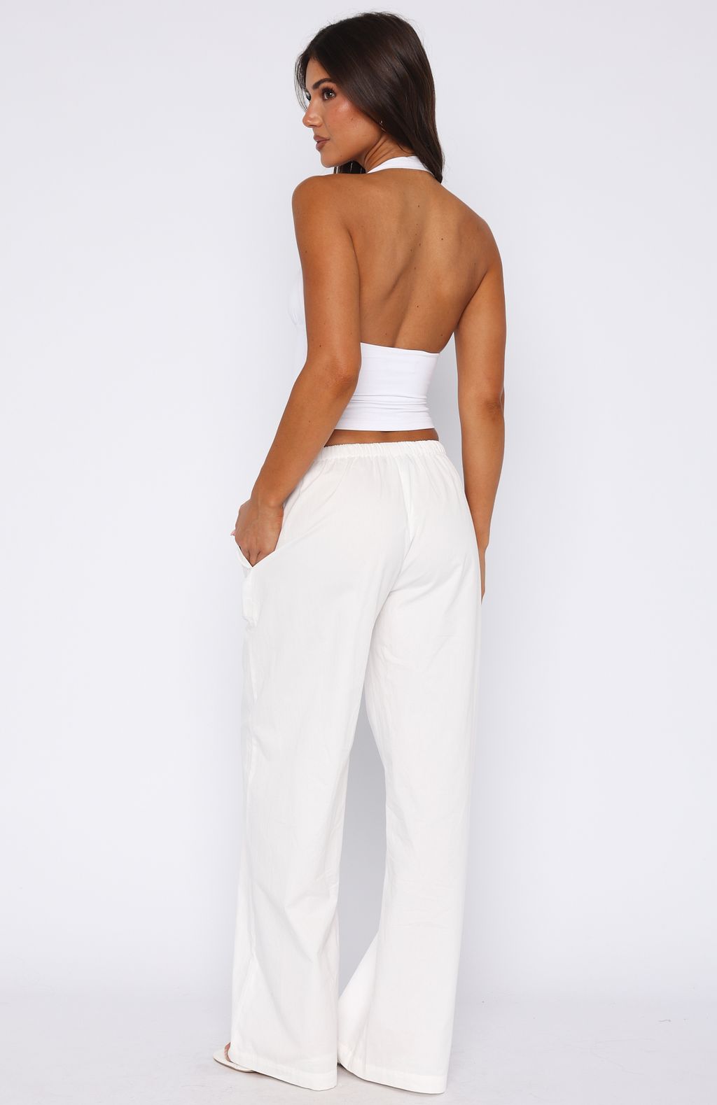Sweet Like Me White Cotton Wide Leg Pants