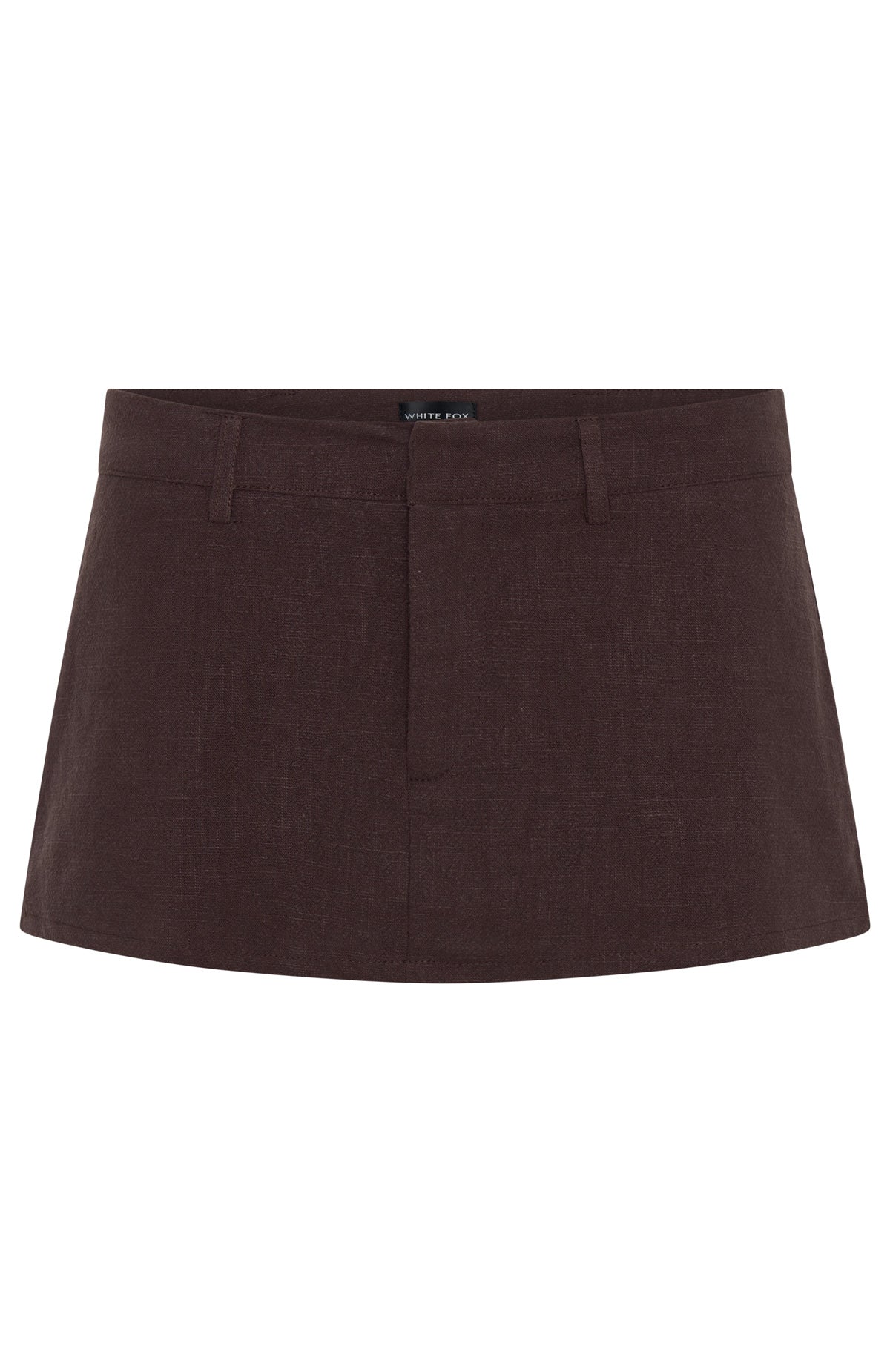 Selfish Behaviour Linen Mini Skort in Chocolate with Built-in Shorts