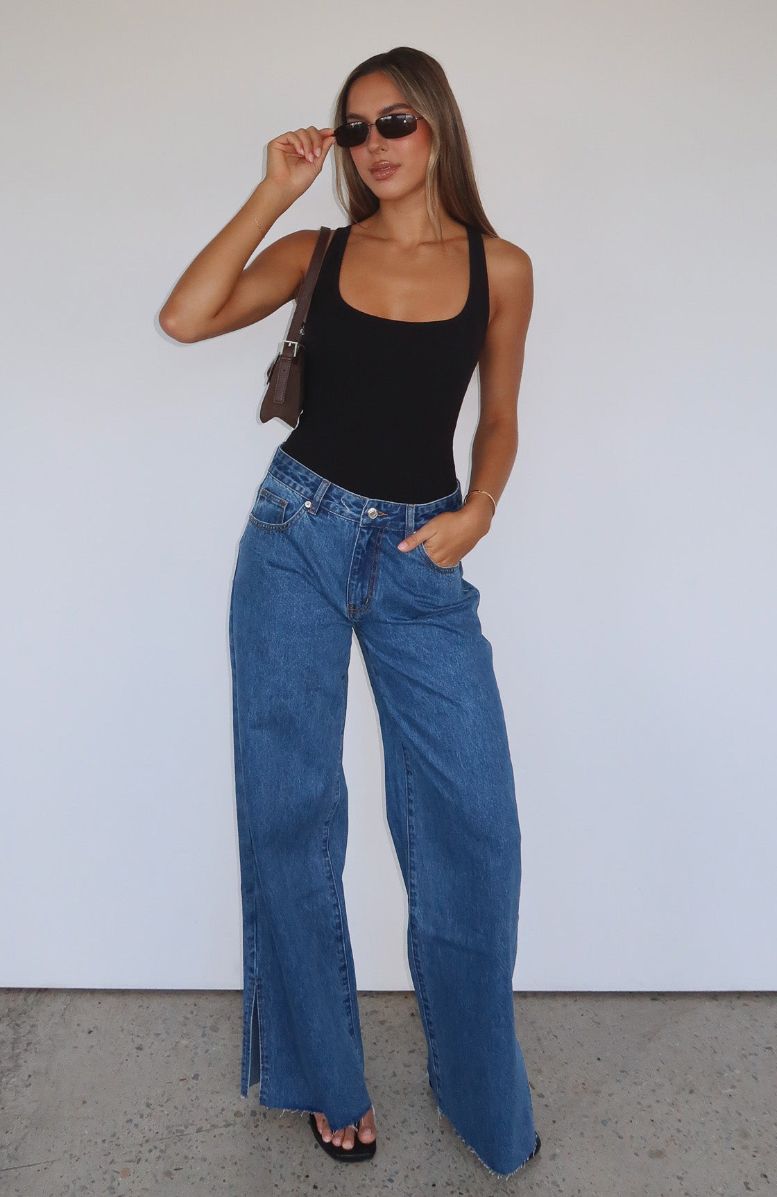 Admiral Blue Wide Leg Jeans | Mid Rise Summer Denim
