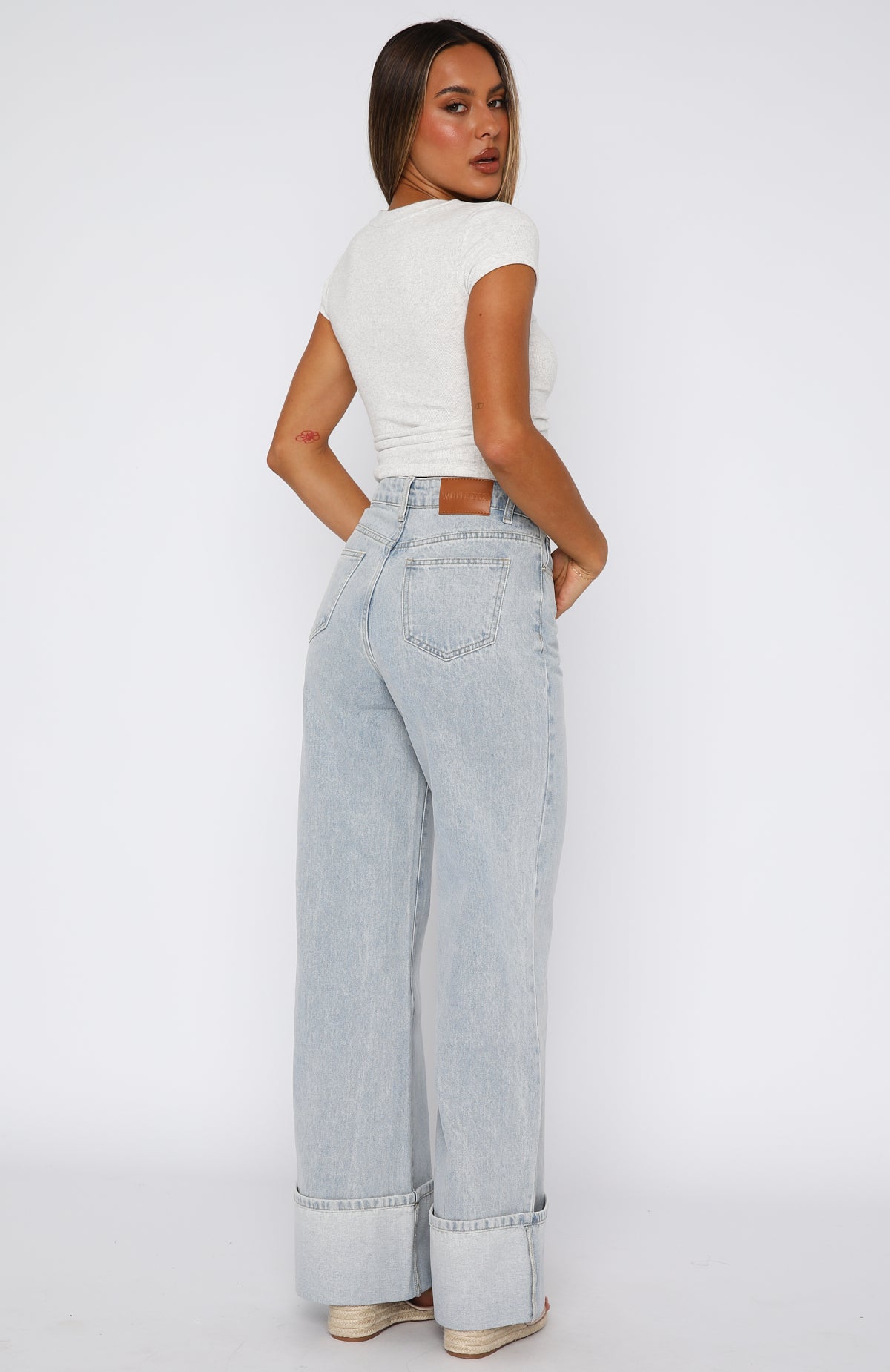 Ellie High Rise Wide Leg Jeans in Glacier Blue - 100% Cotton