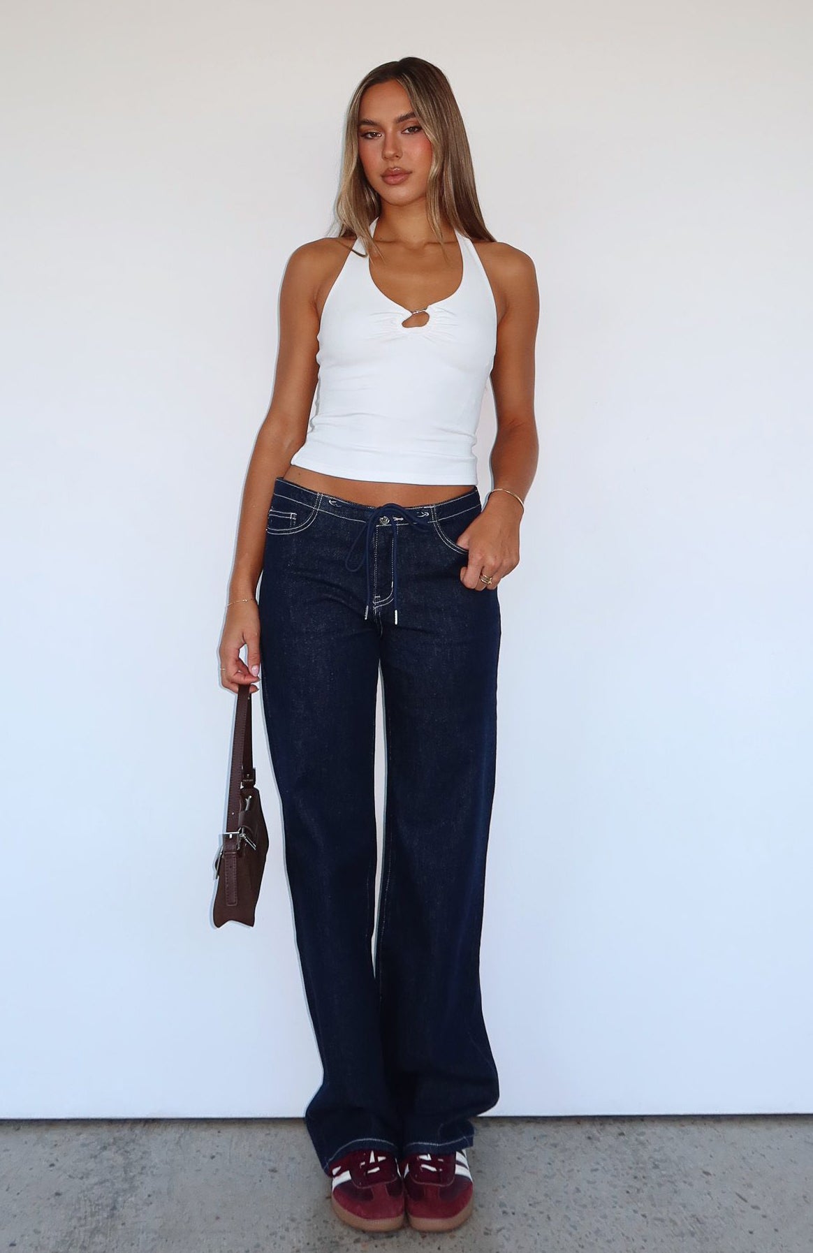 Skylar Dark Indigo Low Rise Straight Leg Jeans for Women