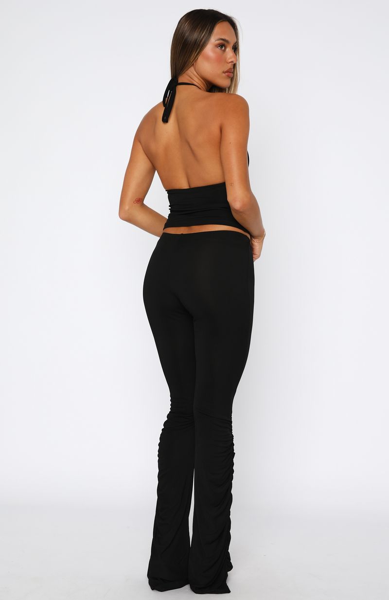 Cosmic Dream Black Stretch Pants with Elastic Waistband