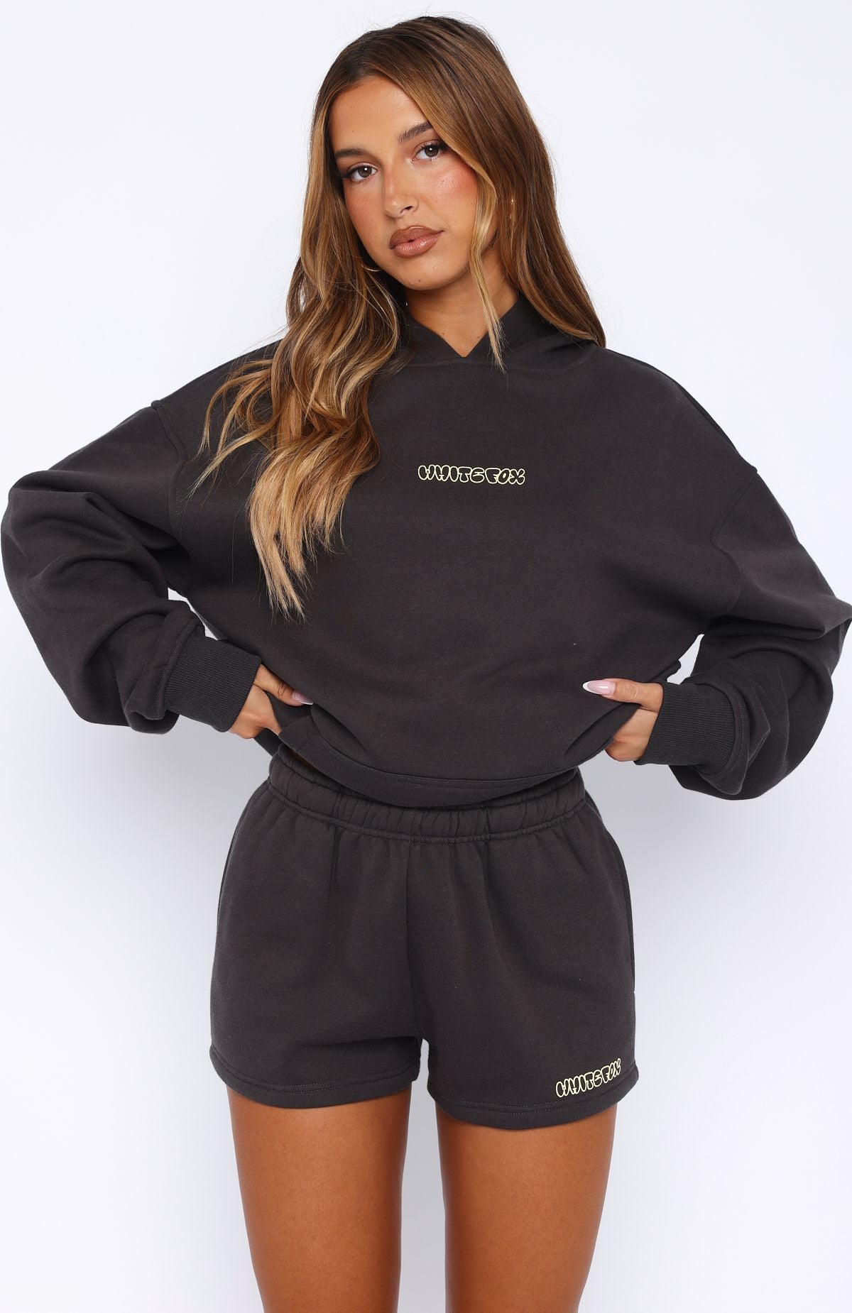 Take A Guess Fleece Lounge Shorts Charcoal - Relaxed Fit with Pockets