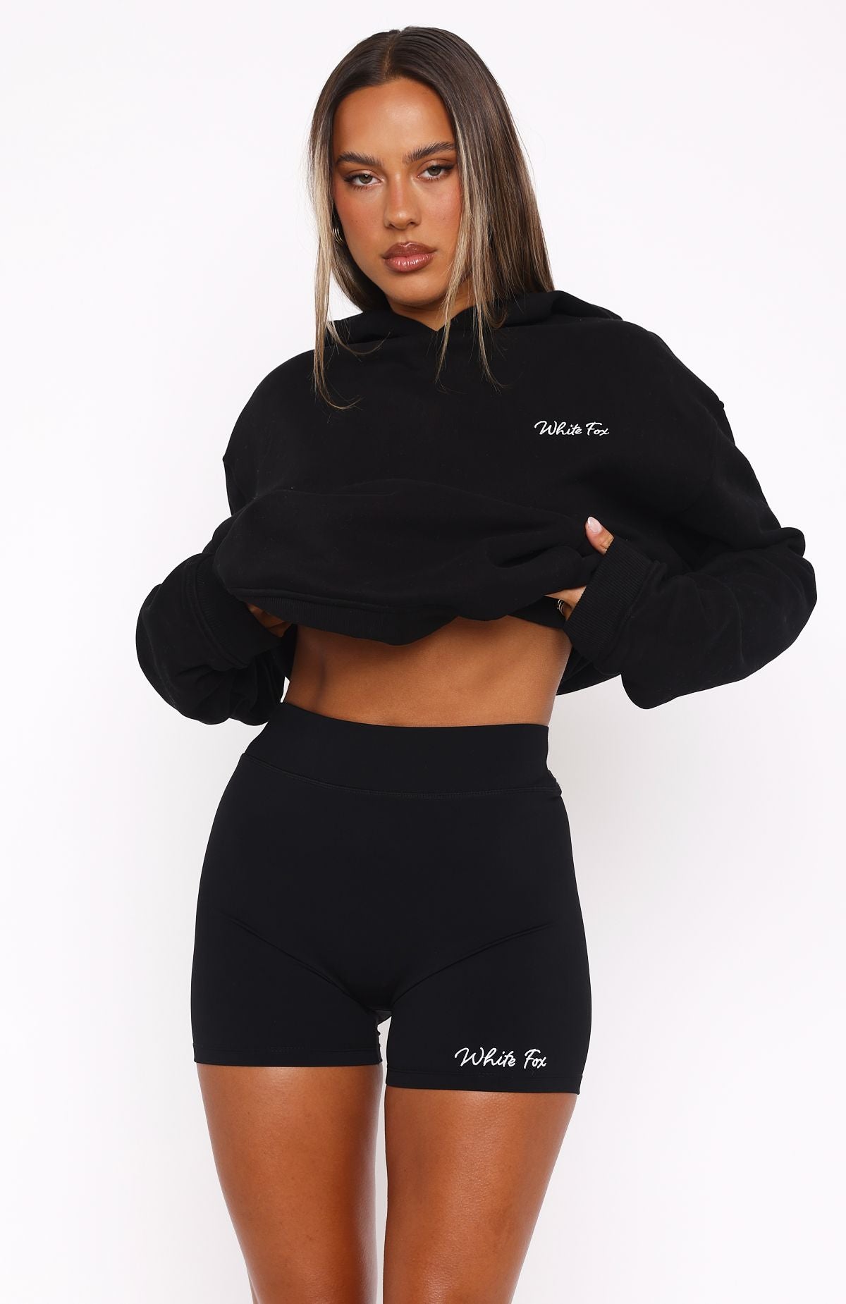 Match Your Words Black Bike Shorts – High Stretch Cotton Blend