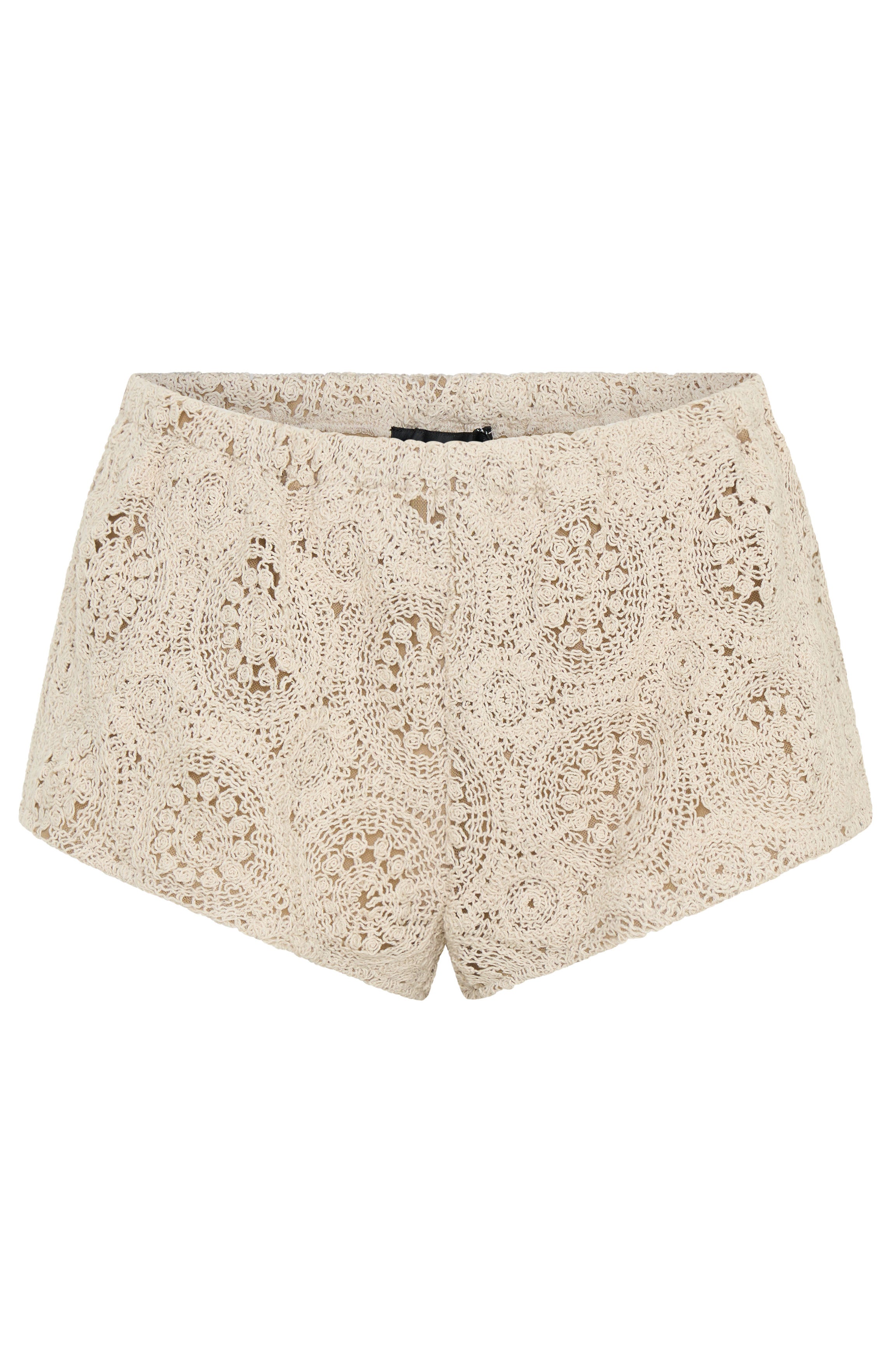 Athena Floral Crochet Shorts - Off White Beachwear