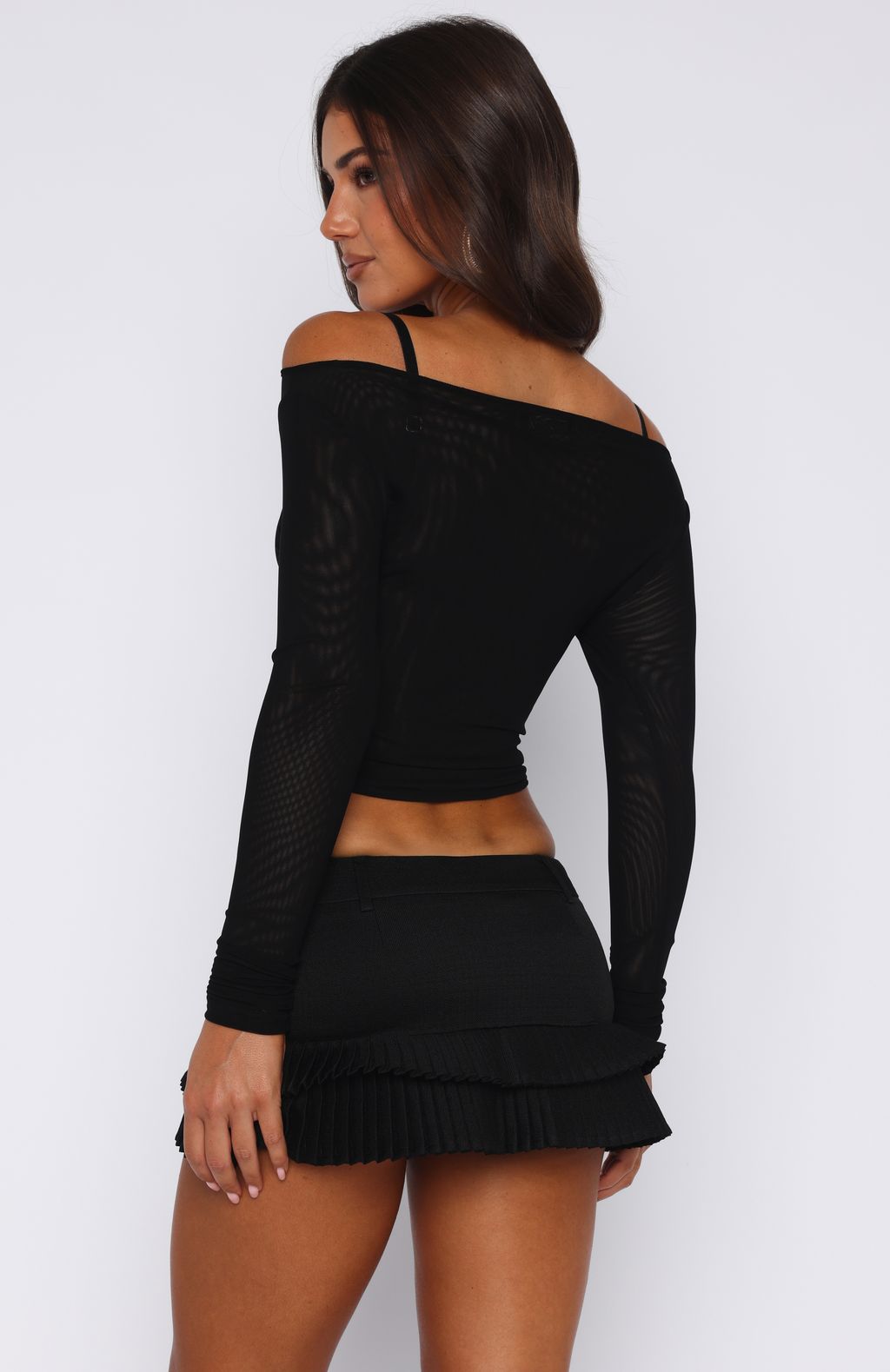 Black Pleated Mini Skort with Built-in Shorts & Belt Loops