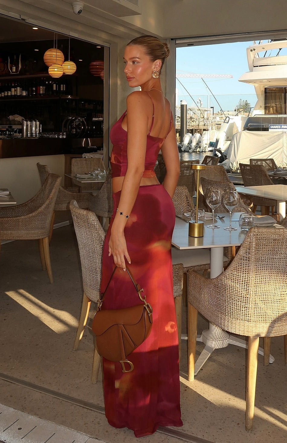 Dark Romance Sunset Girl Maxi Skirt - Lined Stretch Fabric