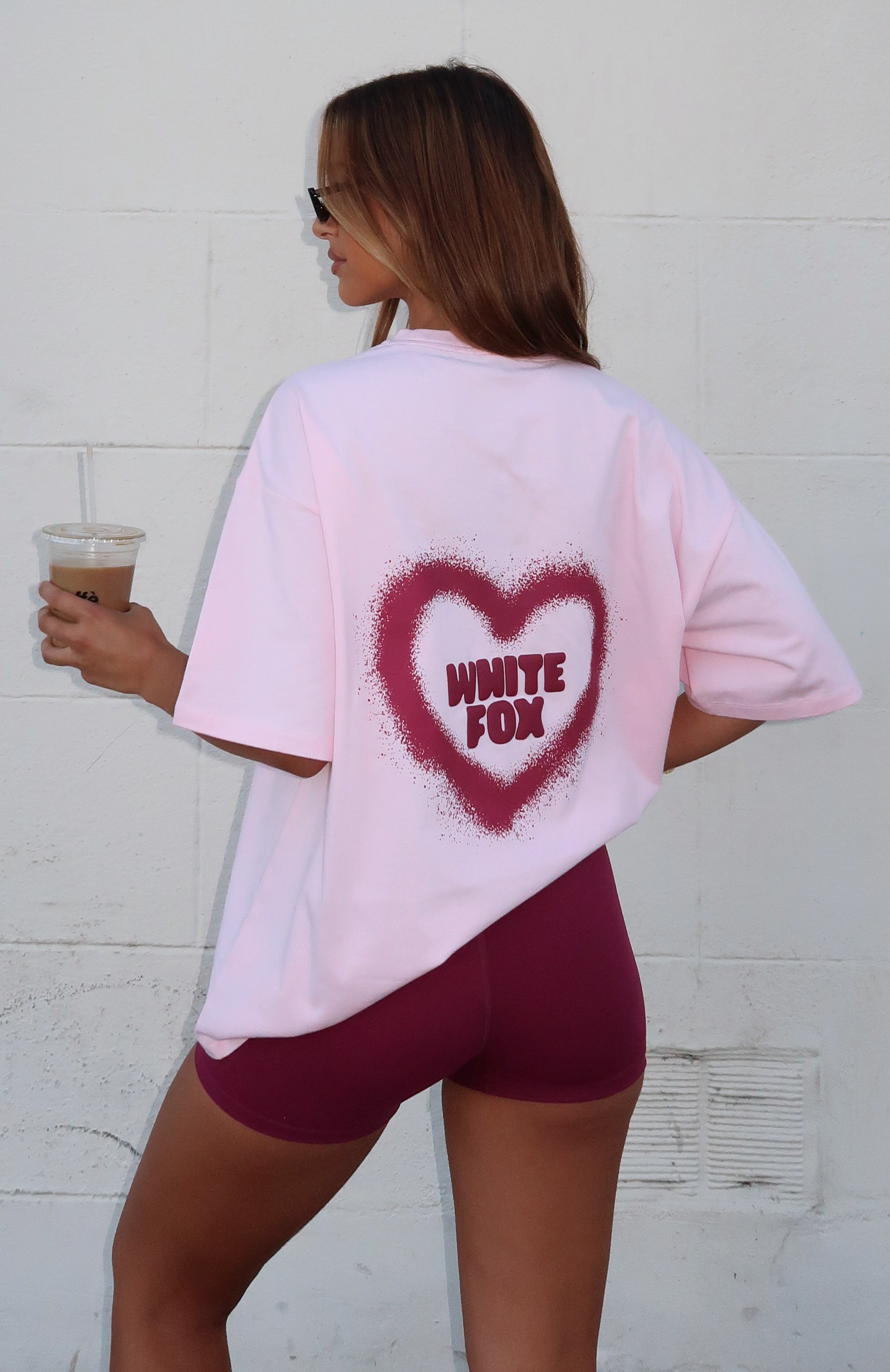 11th Street Oversized Cotton Tee - City Girl At Heart Strawberry Whip