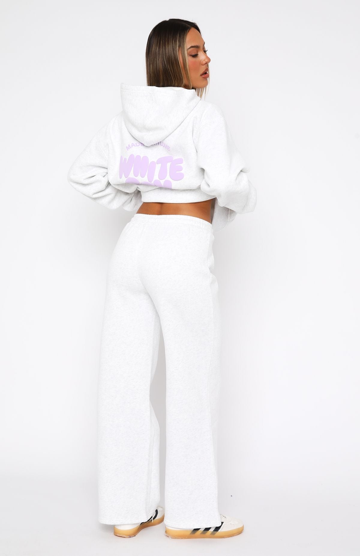 With Love For You Grey Marle Wide Leg Sweatpants