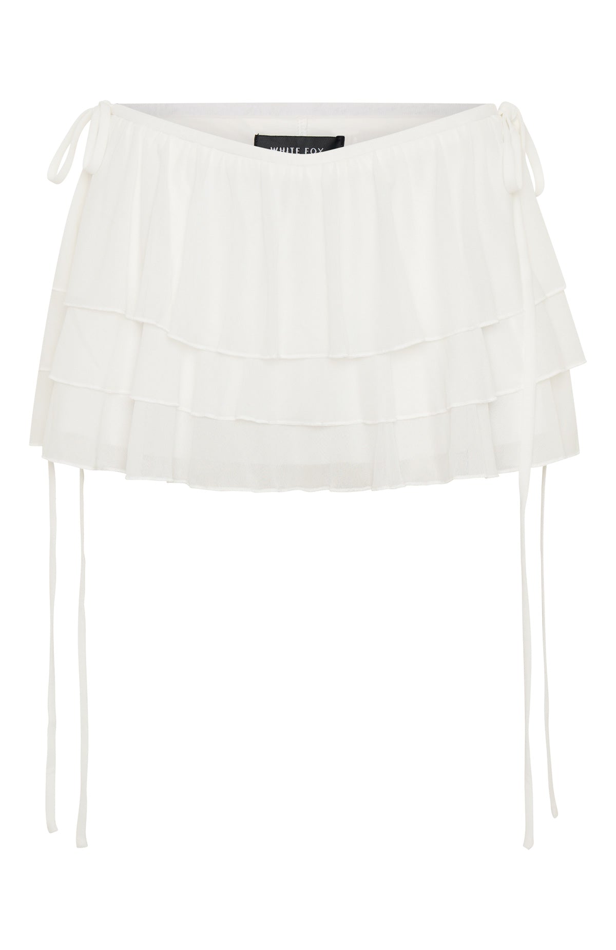 Dolce Dreams Off White Mini Skort with Ruffle Design