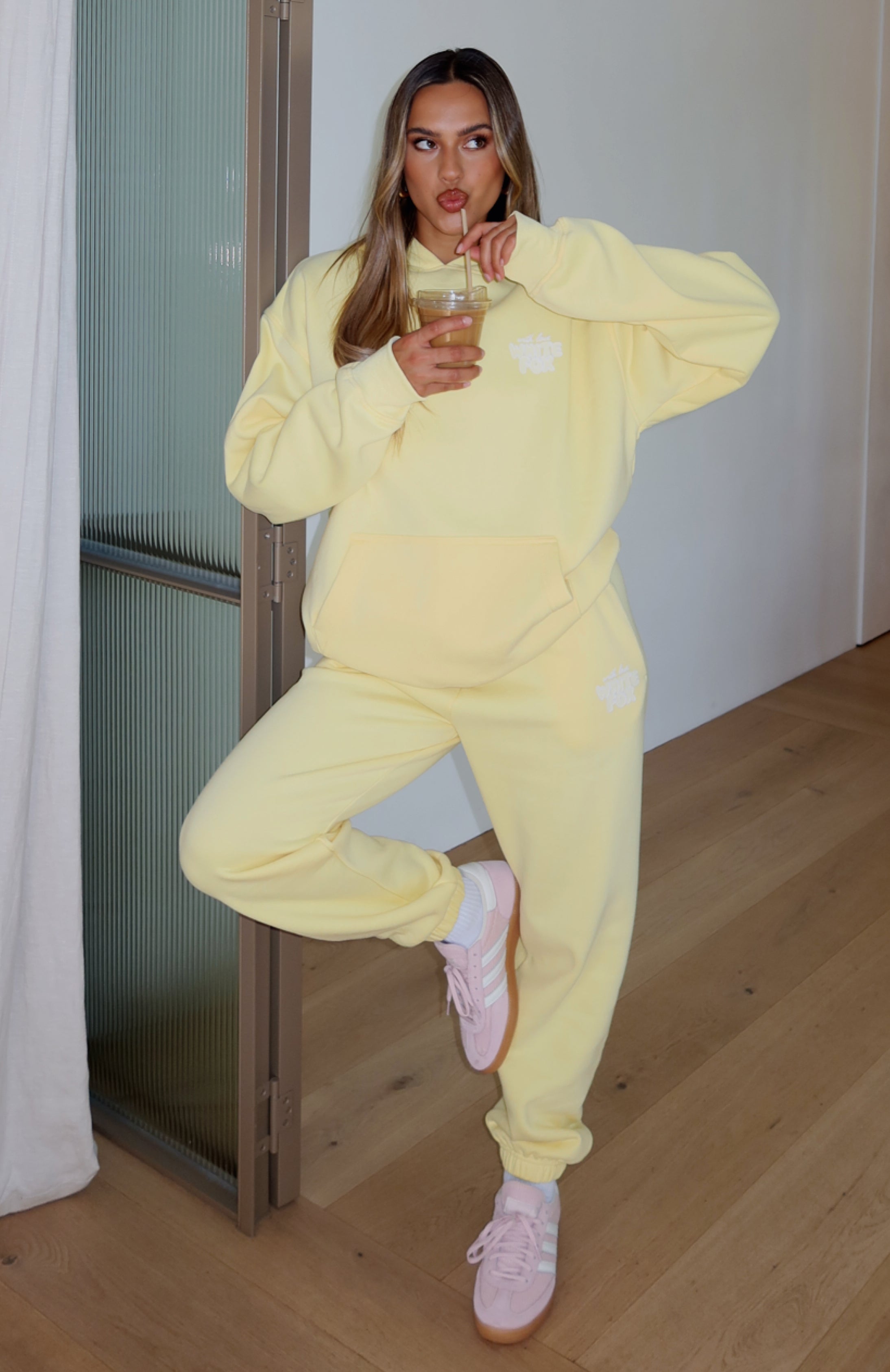 With Love Always Lemon Fleece Sweatpants for Women