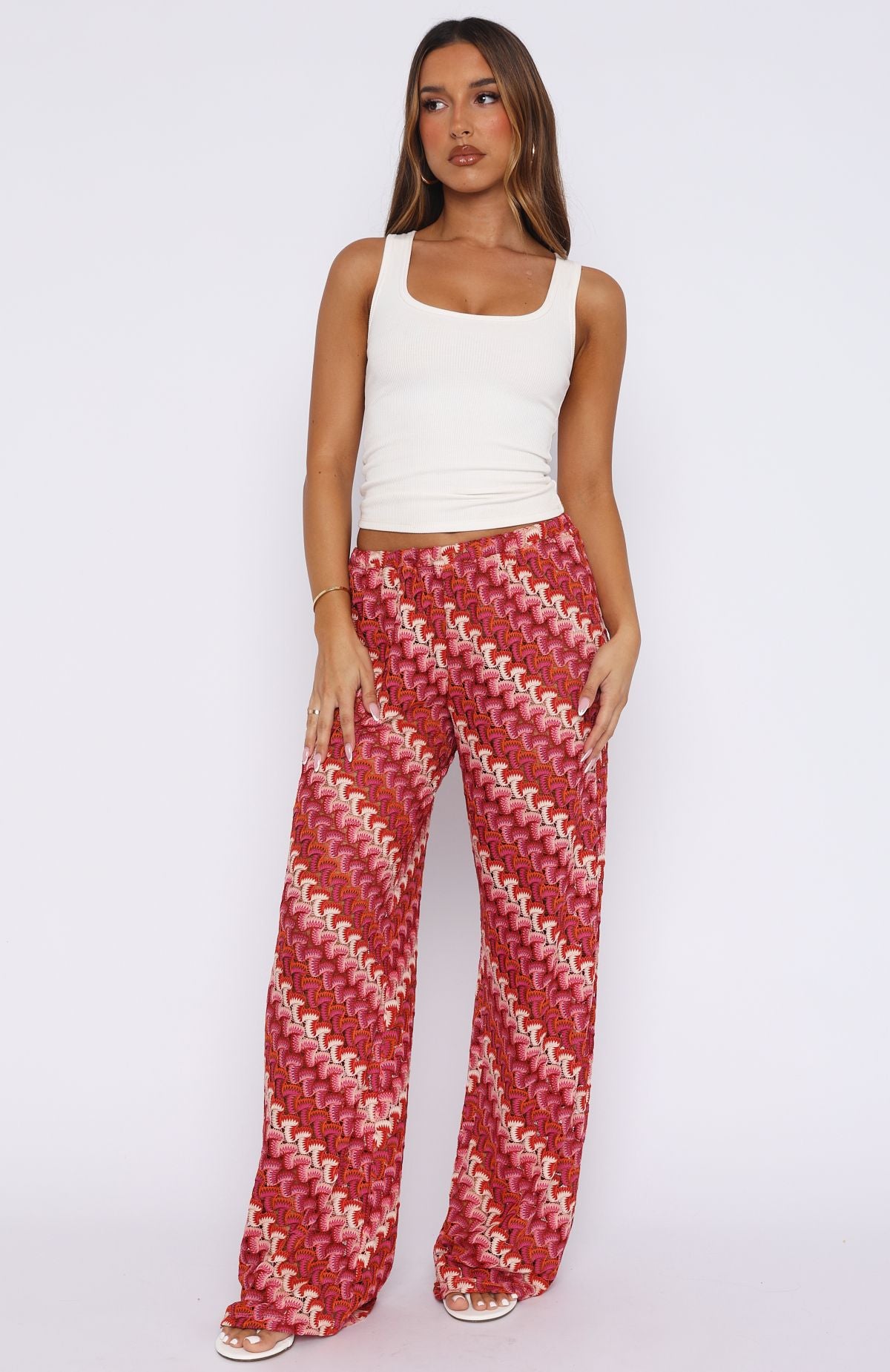 Berry Long Desire Pants - Wide Leg Beach Pants with Elastic Waistband