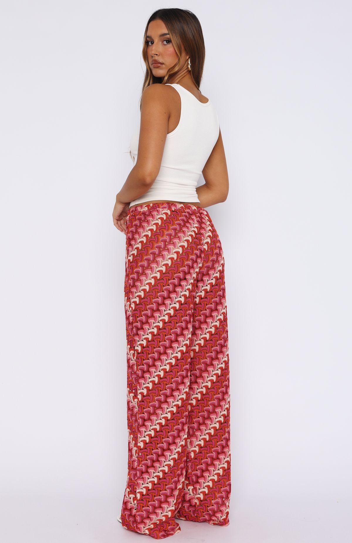 Berry Long Desire Pants - Wide Leg Beach Pants with Elastic Waistband