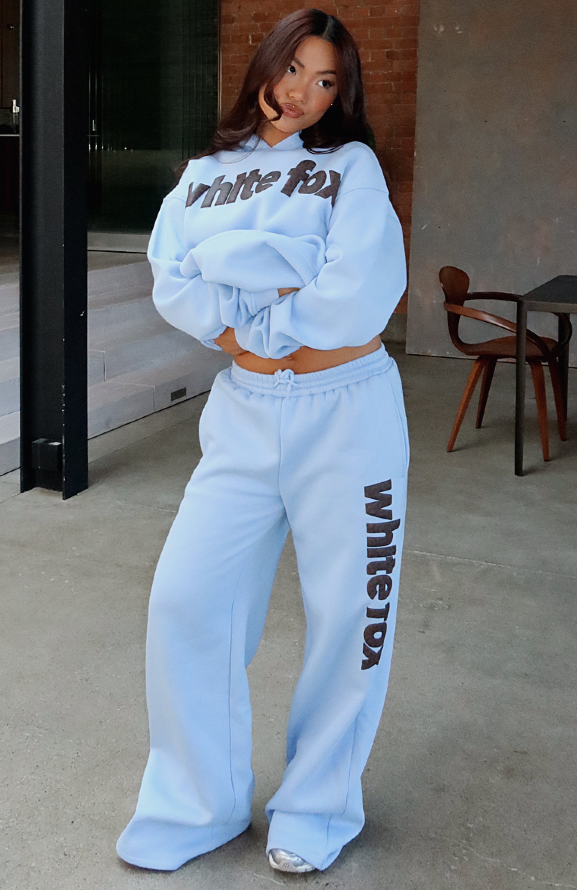 From The Archives Allora Blue Wide Leg Fleece Sweatpants