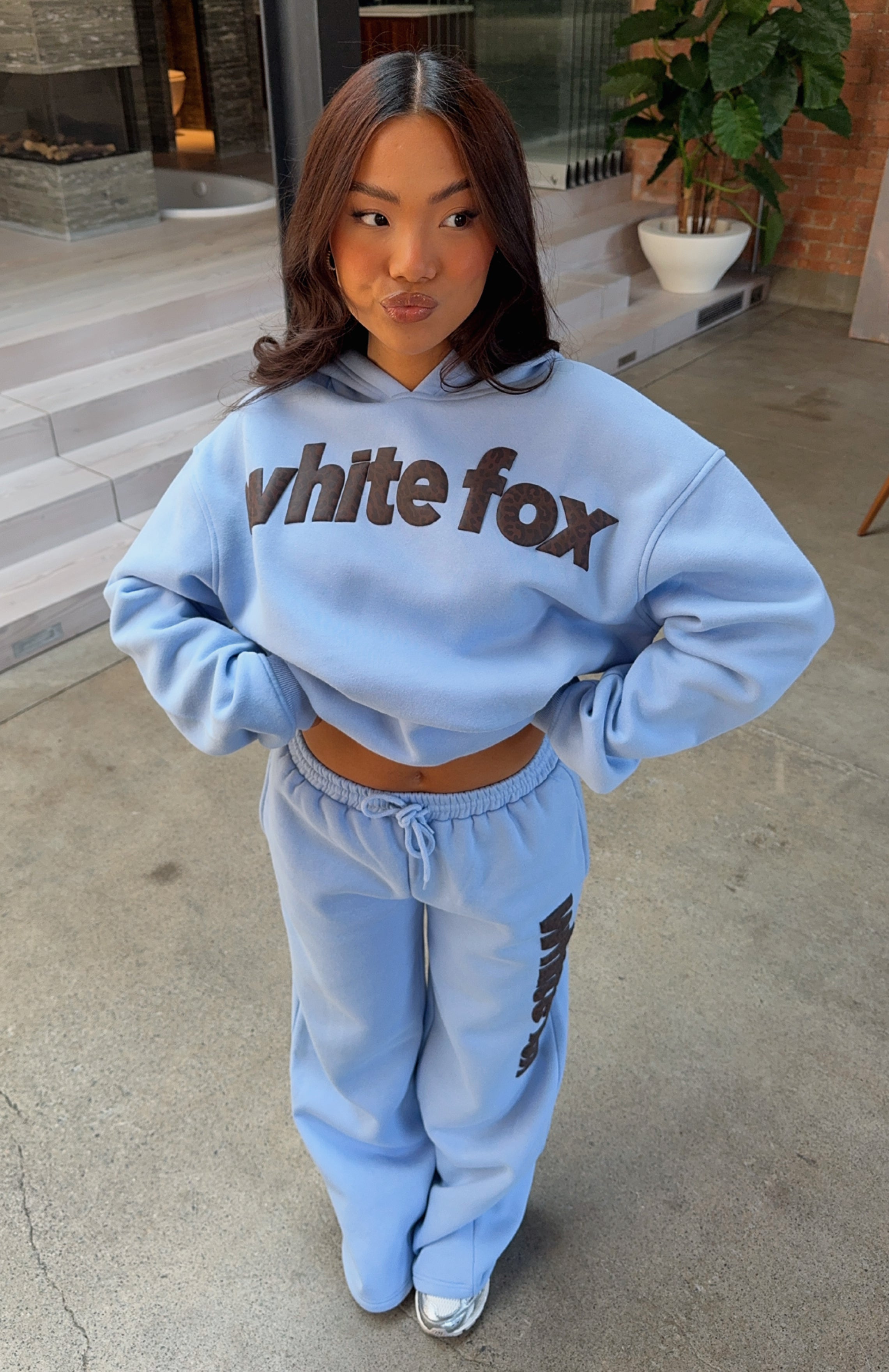 From The Archives Allora Blue Wide Leg Fleece Sweatpants