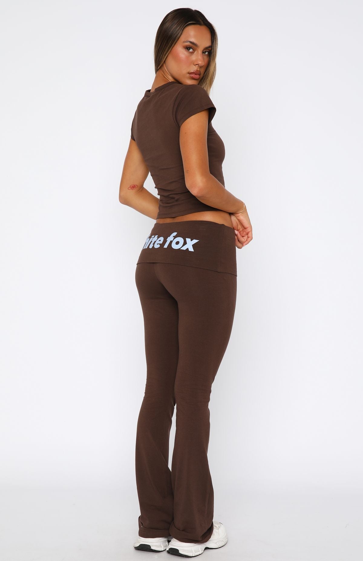 From The Archives Gigi Flare Lounge Pants Chocolate - Cotton Spandex