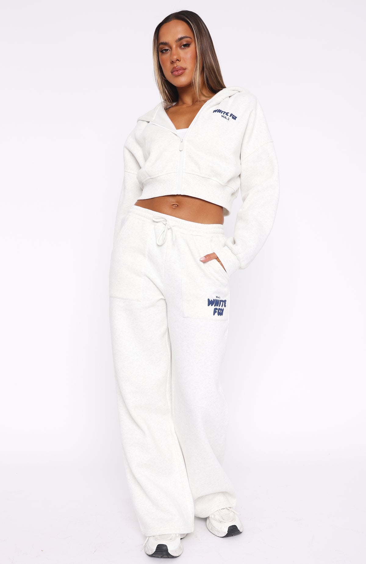 Offstage Wide Leg Fleece Sweatpants - Mineral Grey