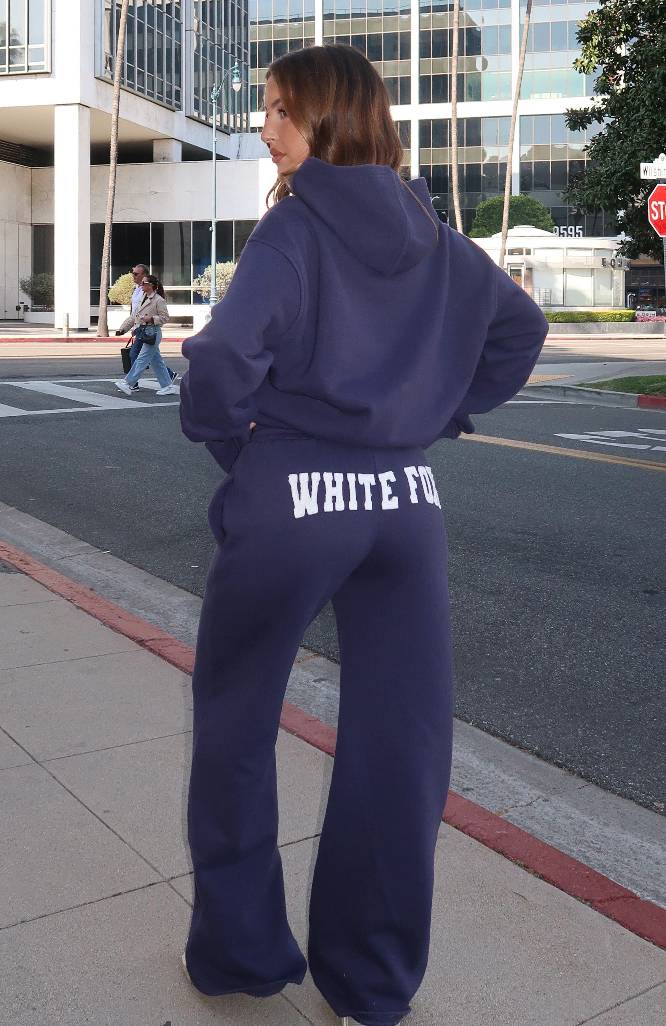 Shout It Out Navy Wide Leg Sweatpants for Women