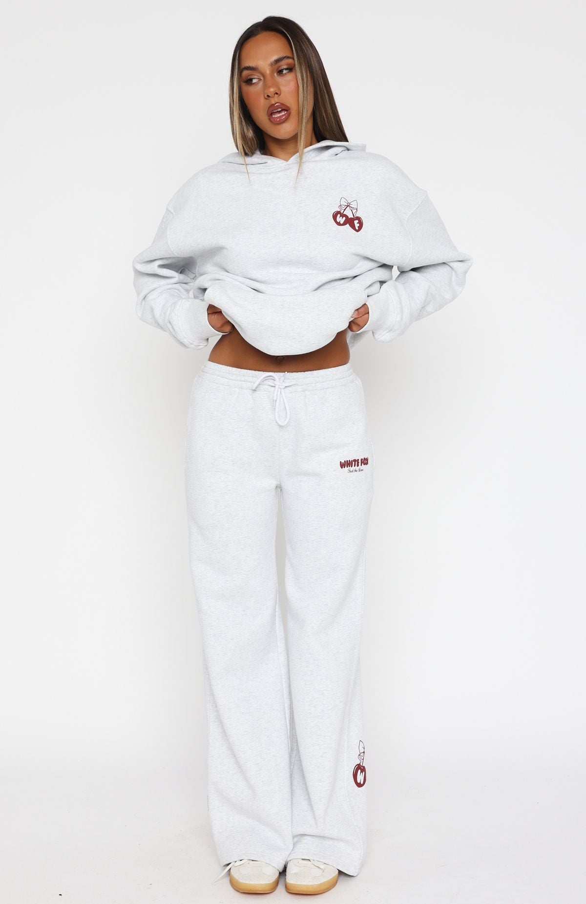 Feel The Love Grey Marle Wide Leg Sweatpants with Pockets