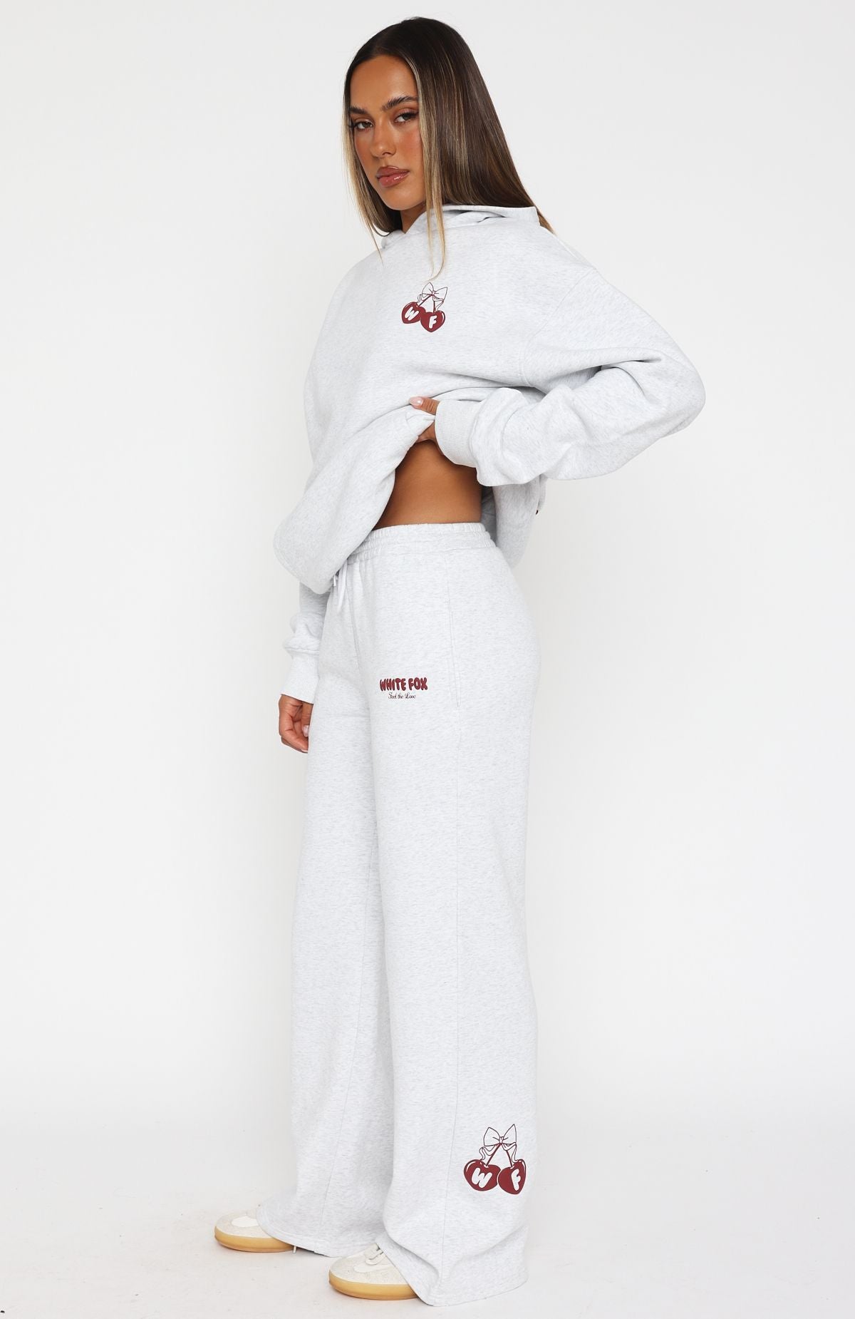 Feel The Love Grey Marle Wide Leg Sweatpants with Pockets