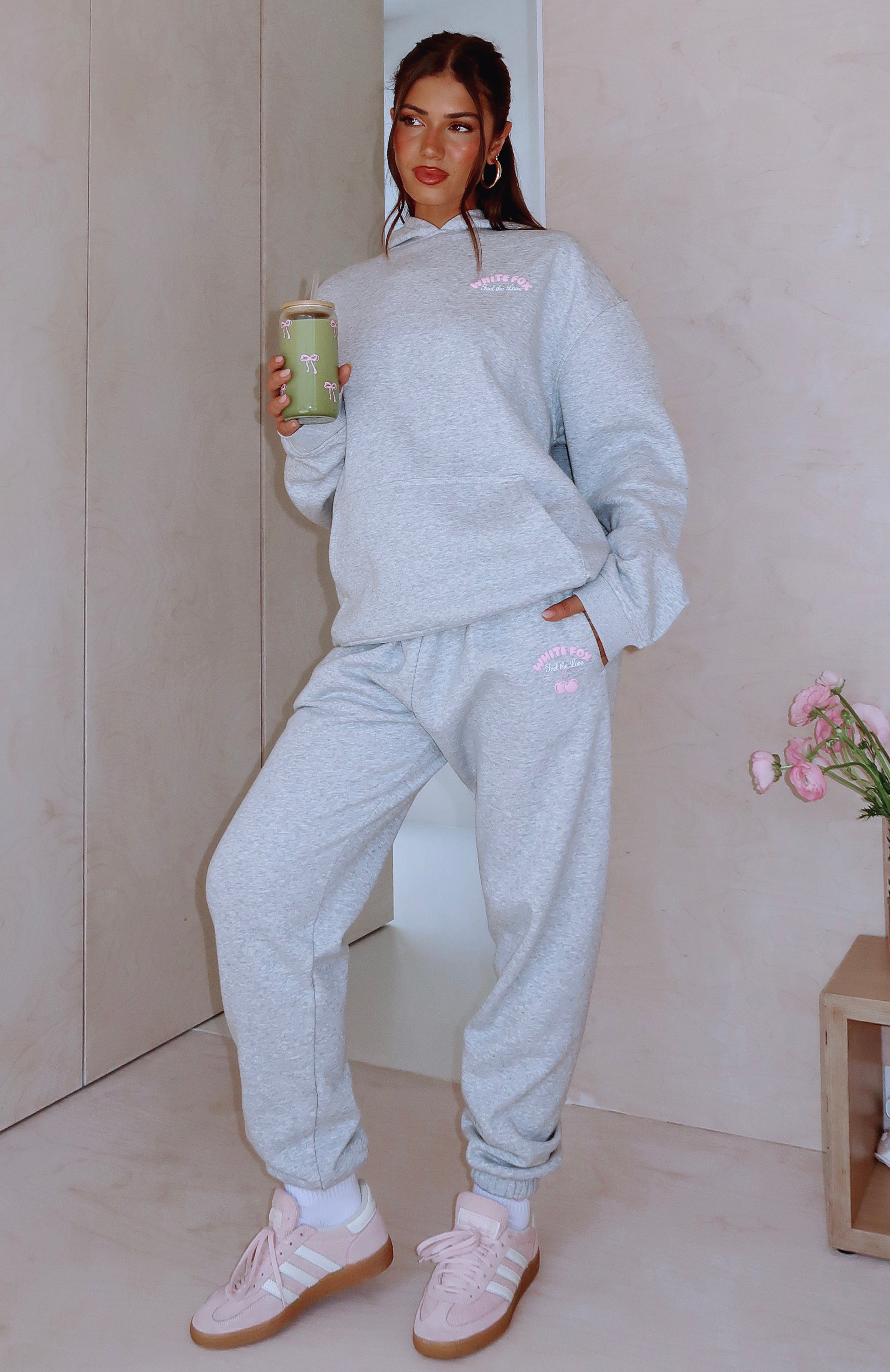 Love Me Tender Fleece Sweatpants - Dark Grey Marle