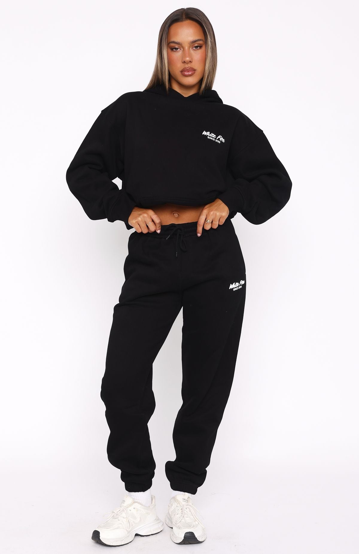 Leisure Edition Black Fleece Sweatpants with Side Pockets