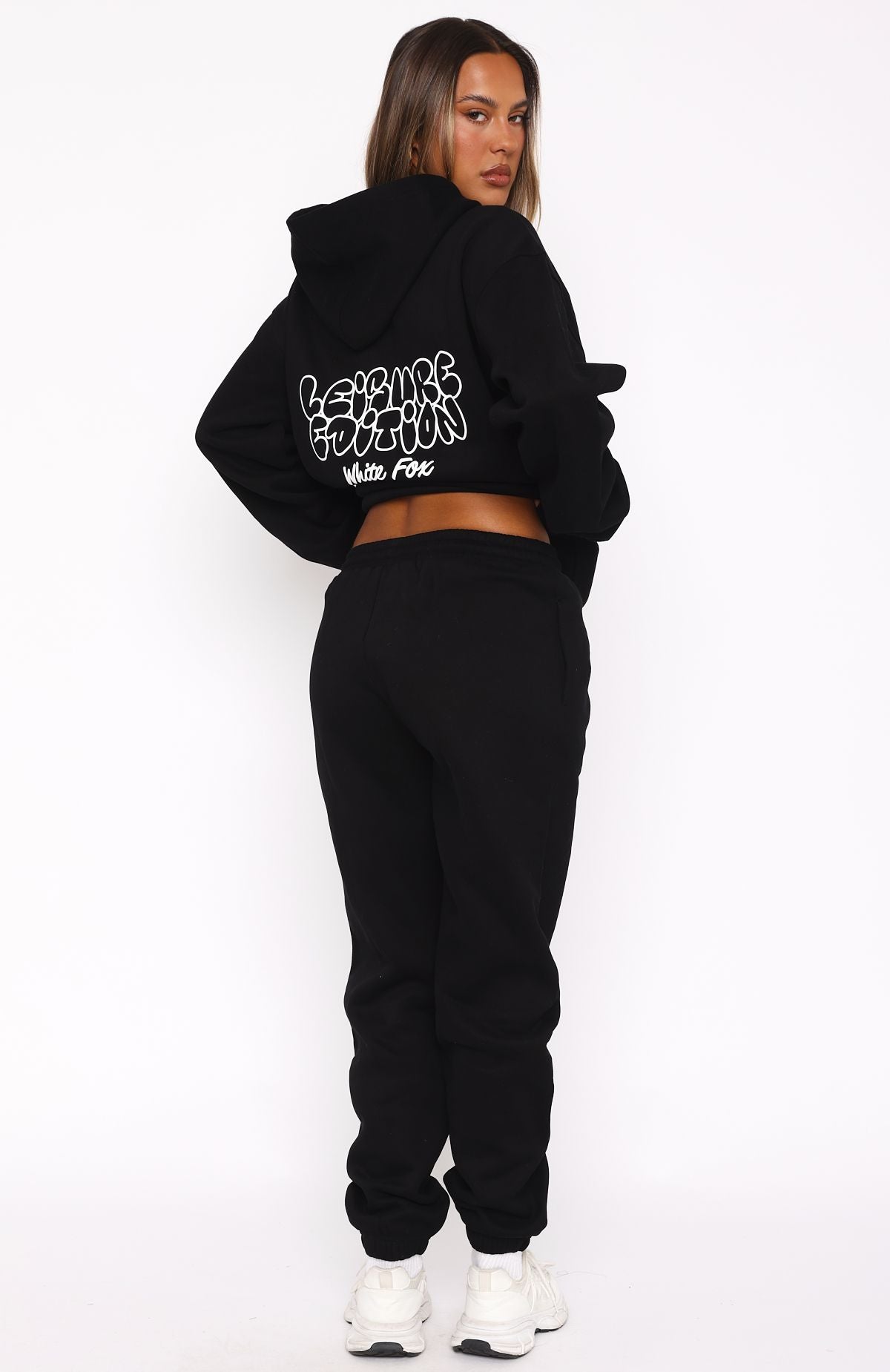 Leisure Edition Black Fleece Sweatpants with Side Pockets