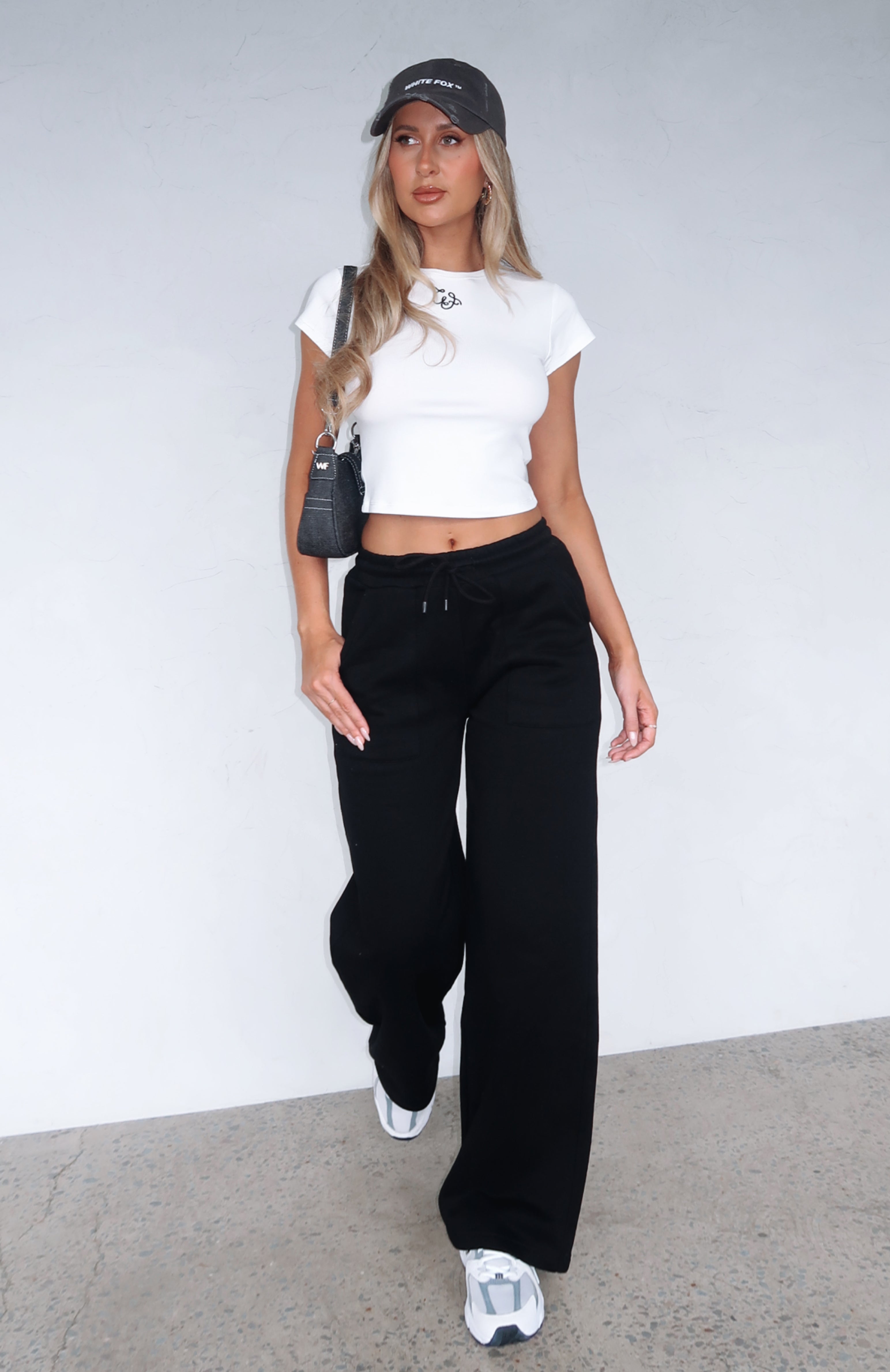 Women's Black Wide Leg Sweatpants - High Rise Comfort Pants