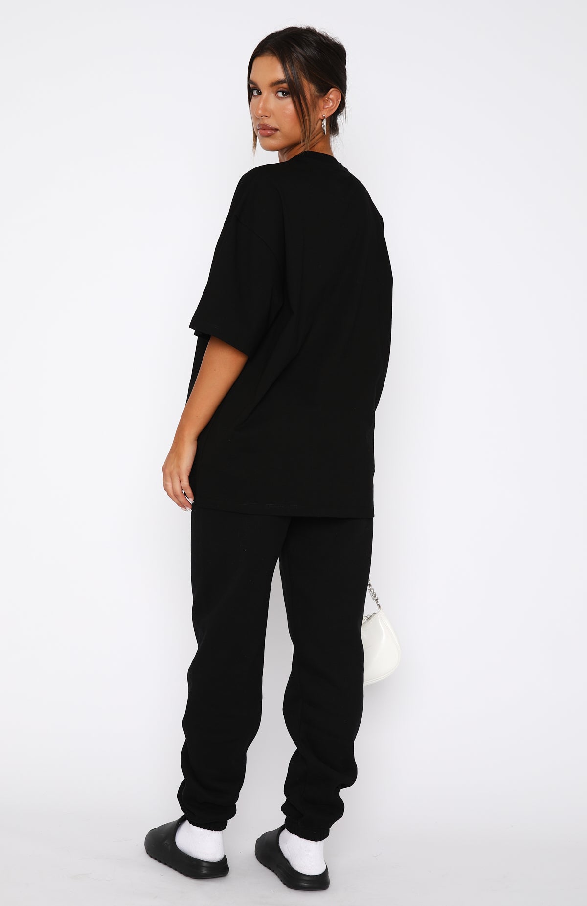 Main Season Black Fleece Sweatpants with Puffer Print
