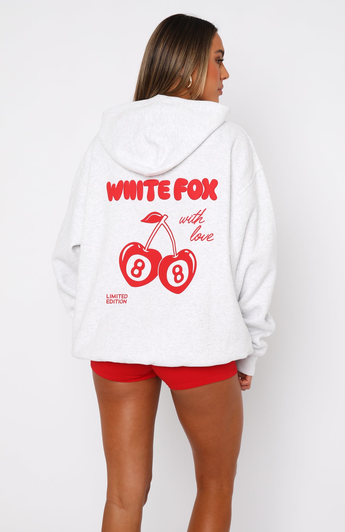 With Love Oversized Hoodie - Grey Marle Fleece Pullover