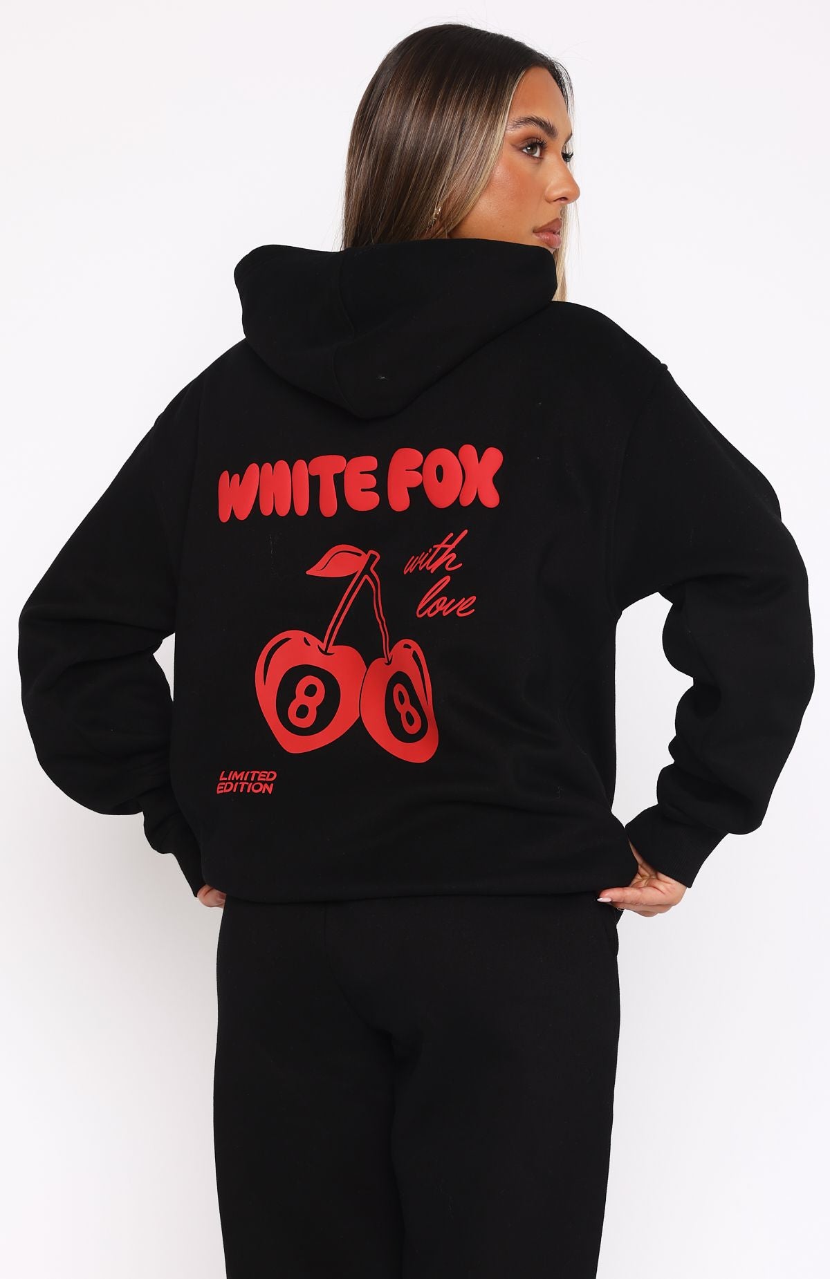 With Love Oversized Hoodie Black - Fleece-Lined Comfort Fit