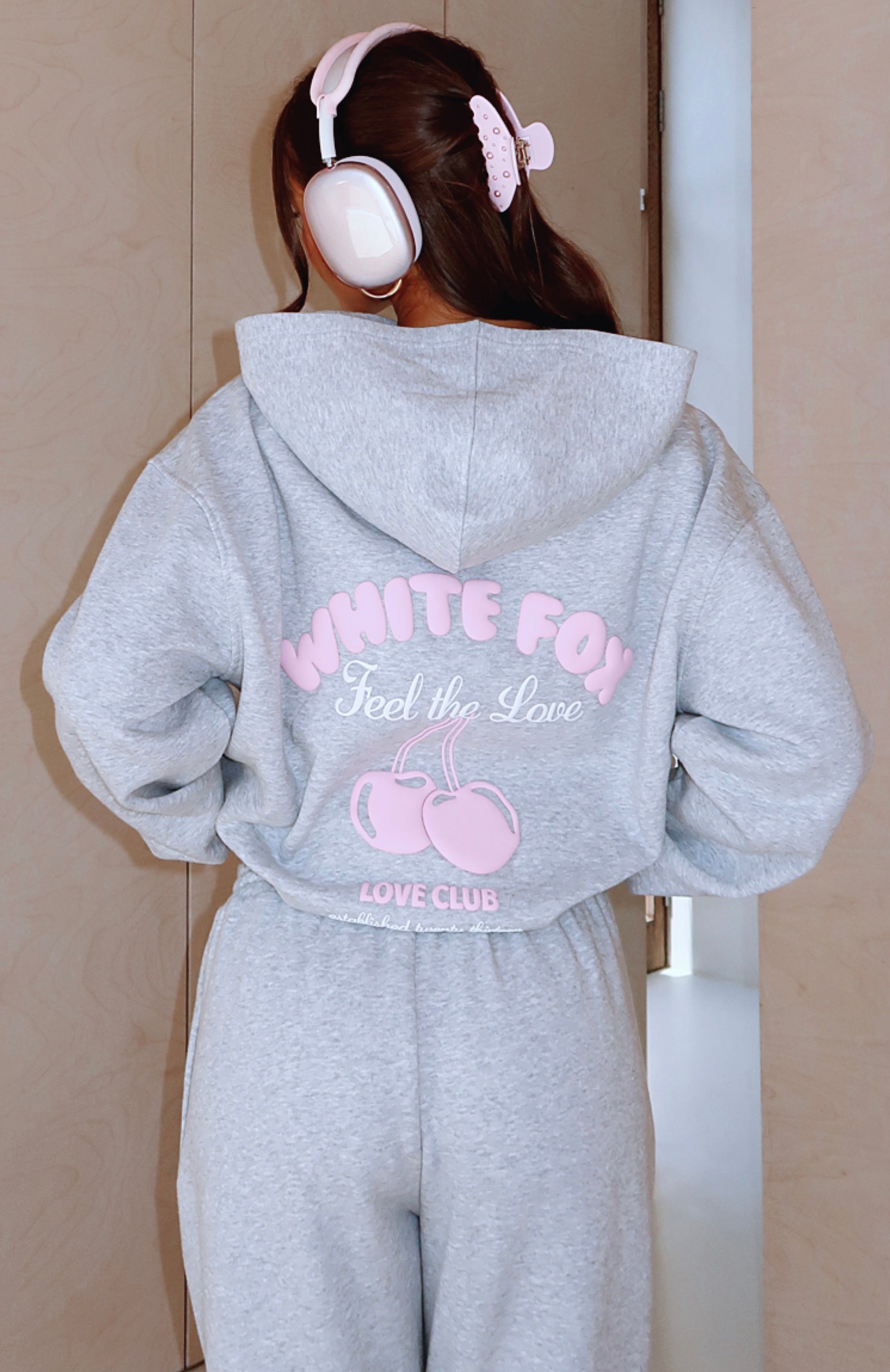 Love Me Tender Oversized Hoodie - Dark Grey Marle Fleece