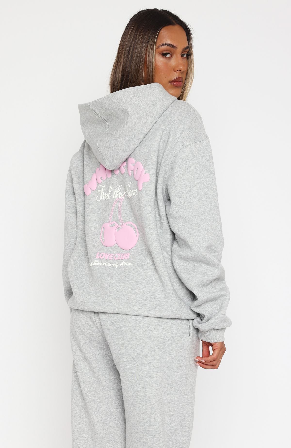 Love Me Tender Oversized Hoodie - Dark Grey Marle Fleece