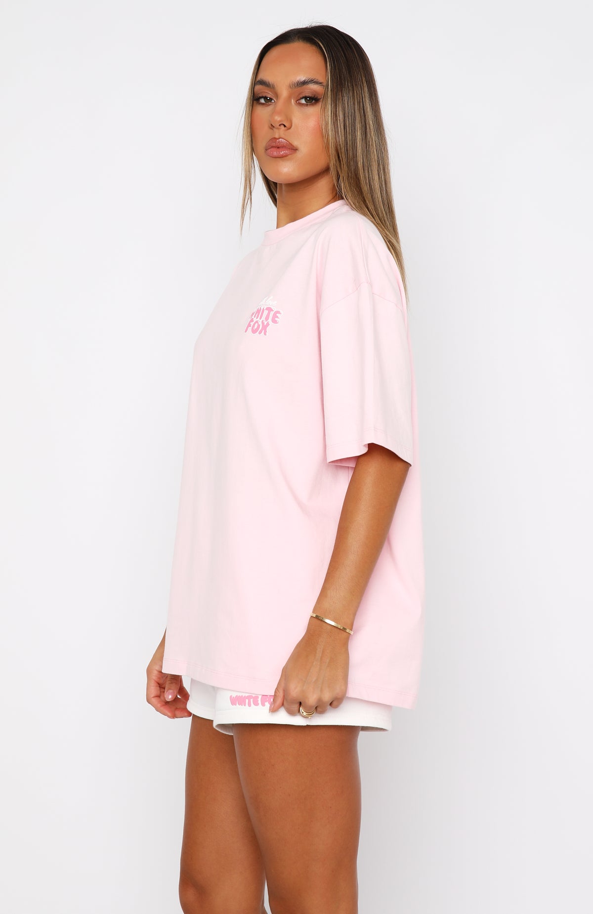 With Love Always Oversized Cotton Tee in Baby Pink