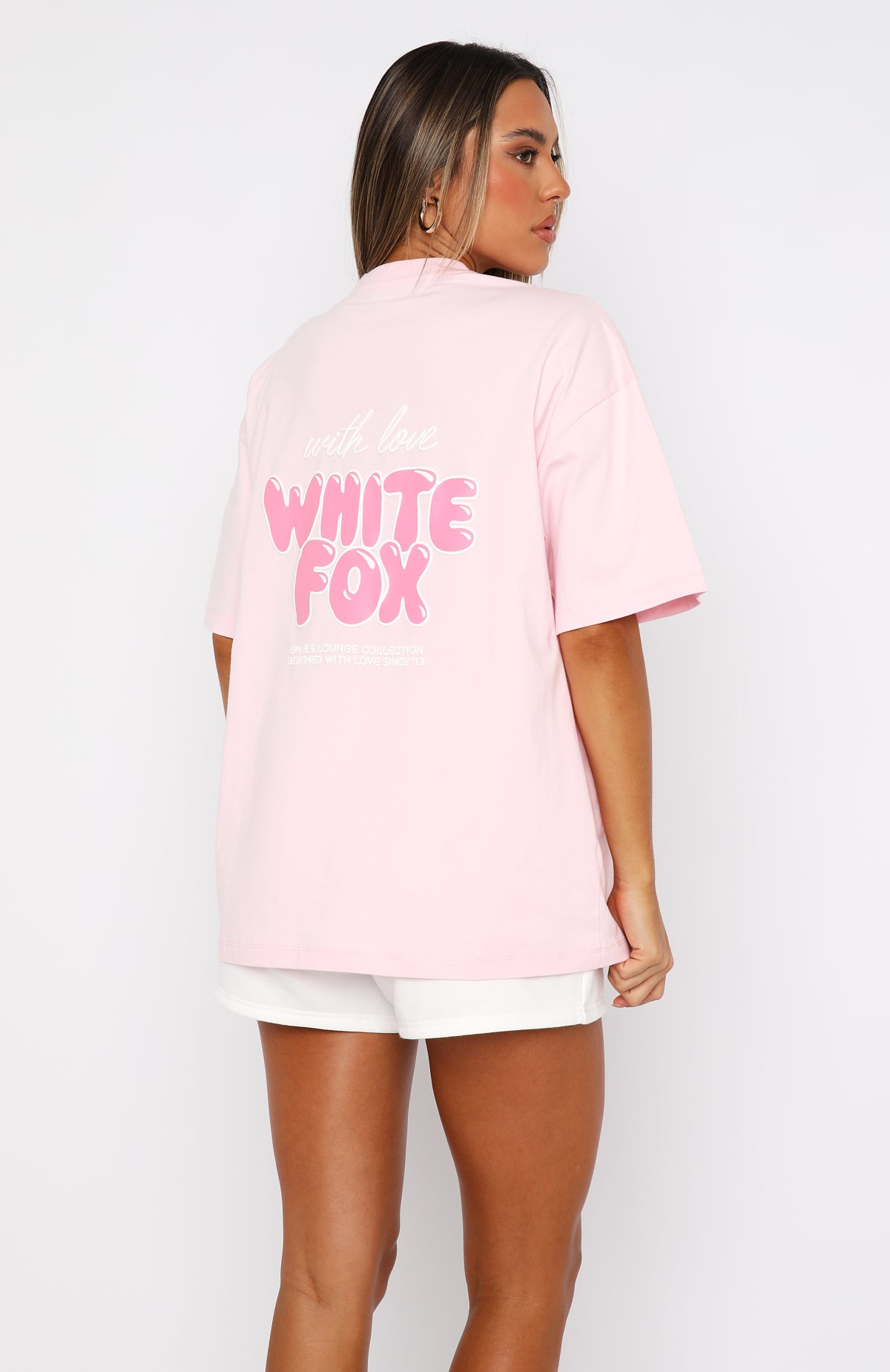 With Love Always Oversized Cotton Tee in Baby Pink