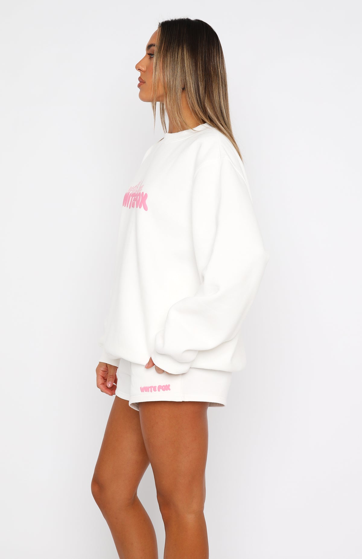 With Love Forever Oversized White Sweater - Soft Fleece Lined