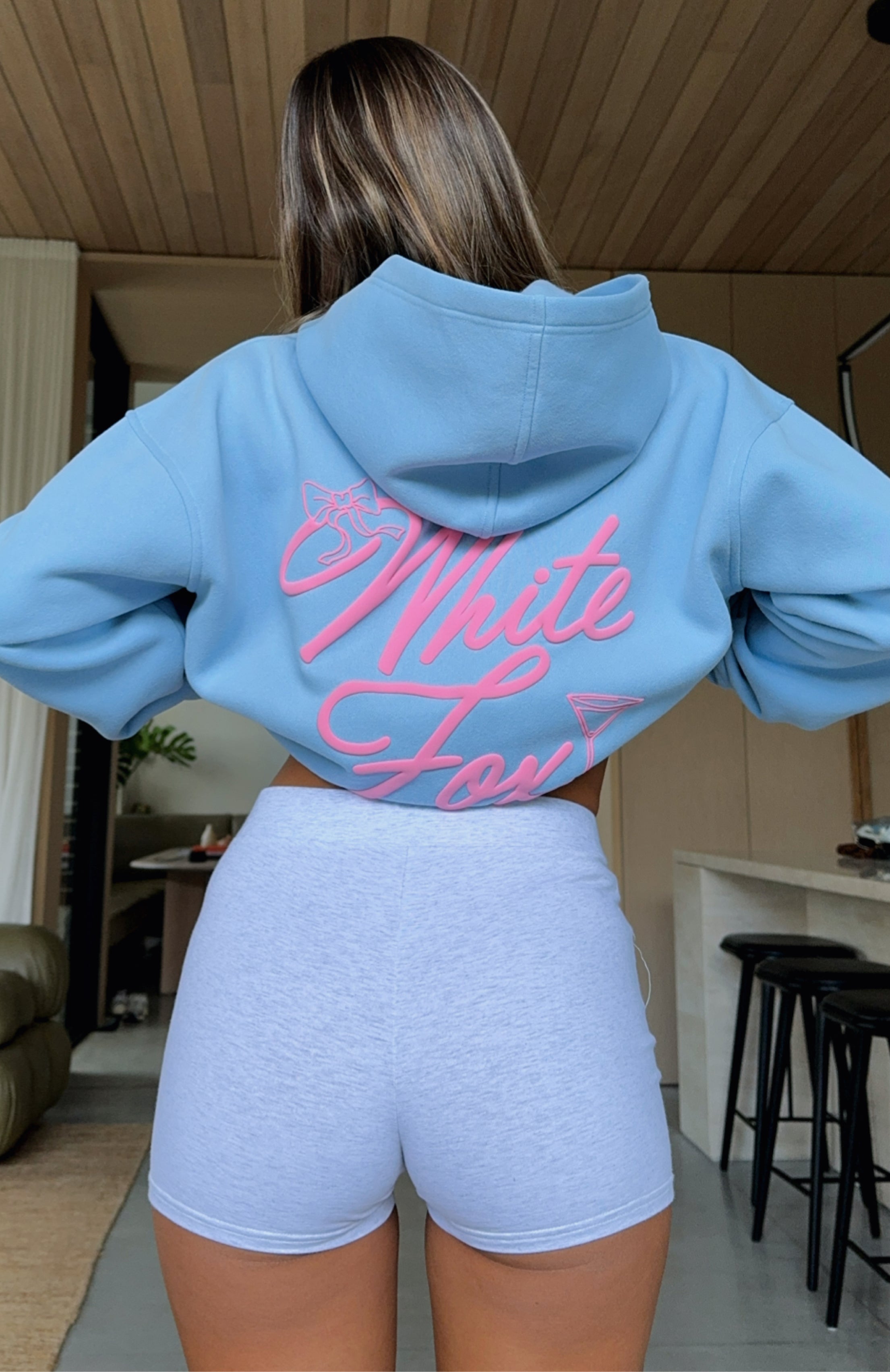 With Love & Kisses Baby Blue Oversized Hoodie - Fleece Comfort