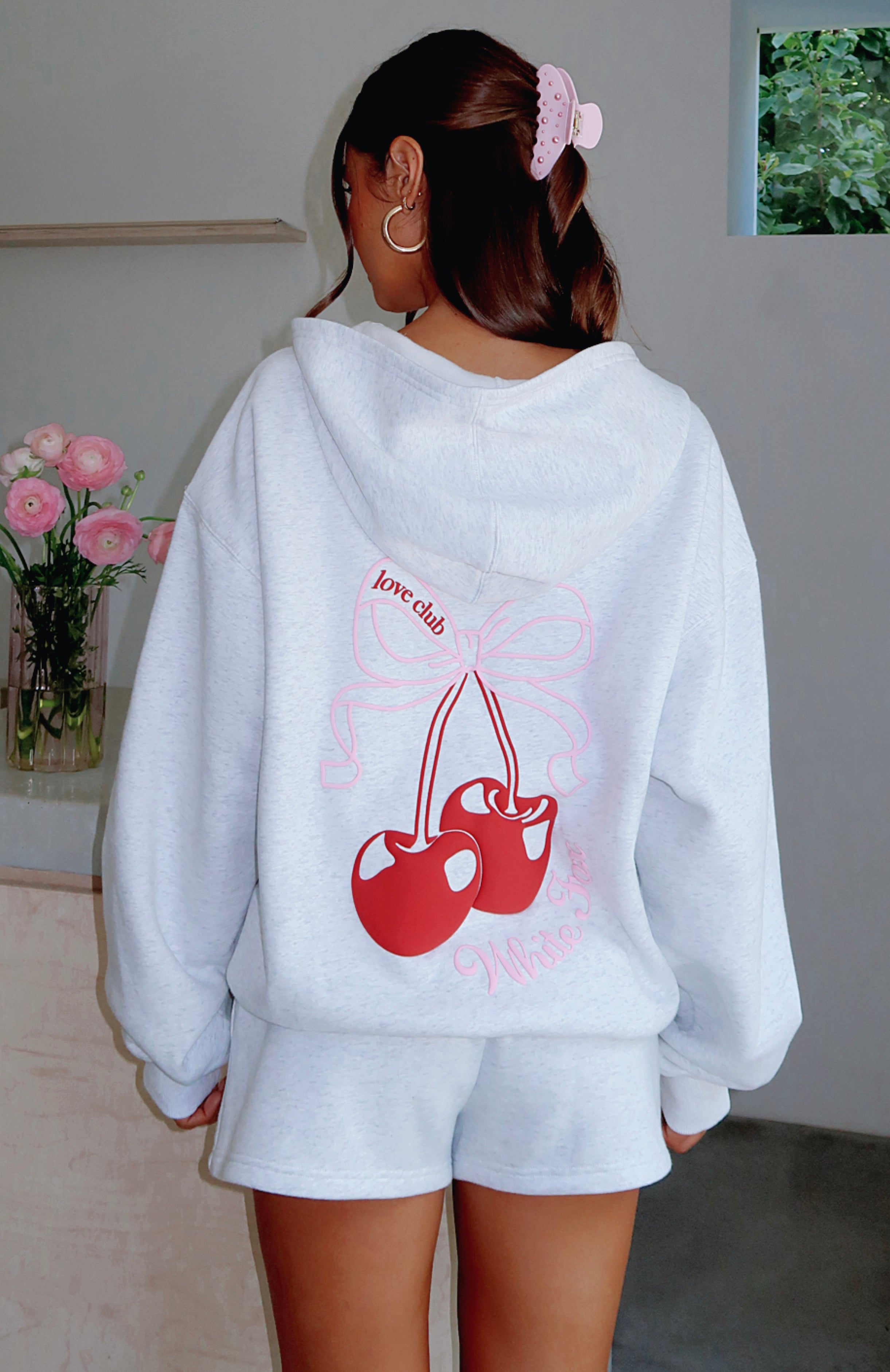Fell So Hard Zip-Up Hoodie - Grey Marle Fleece Lined