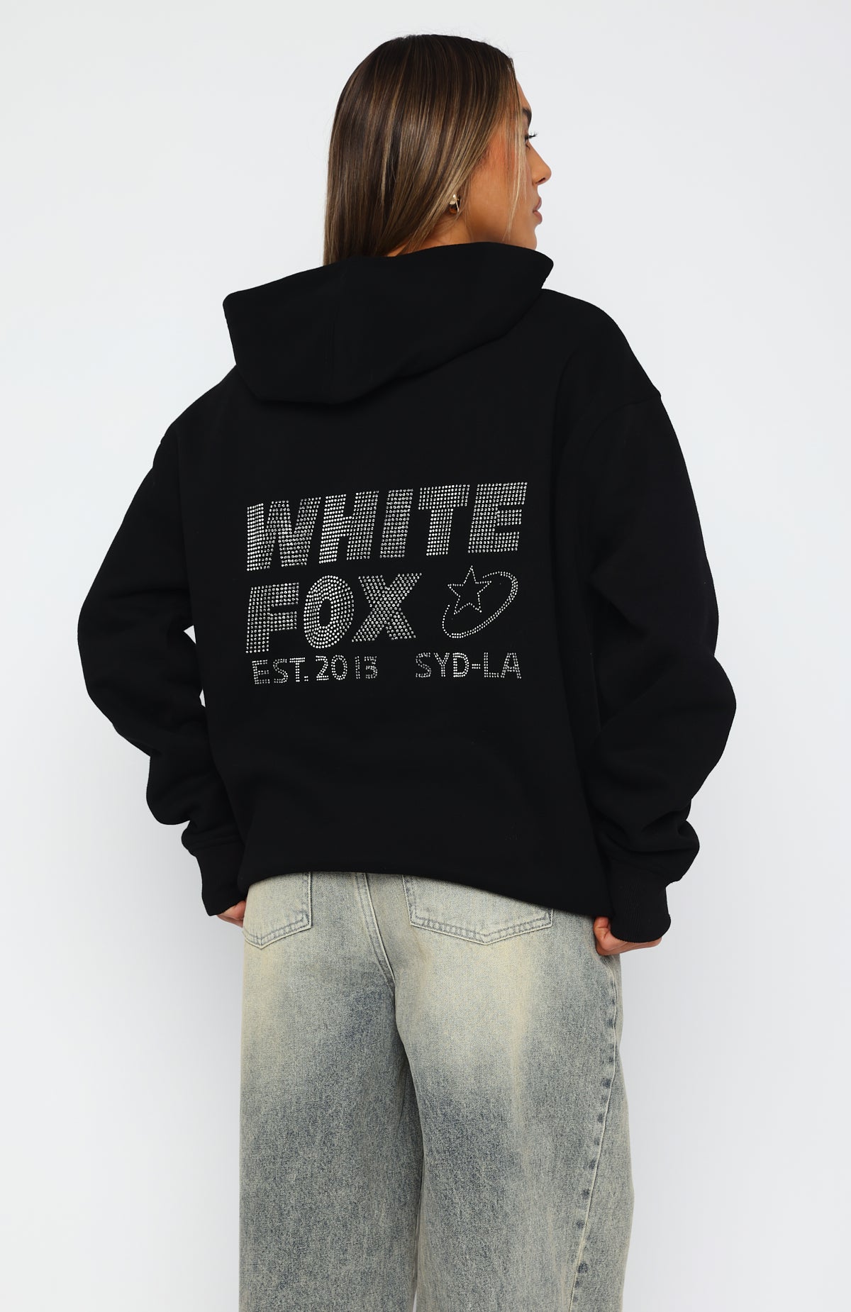 Always Shining Black Oversized Hoodie - Fleece Lined & Diamante Logo