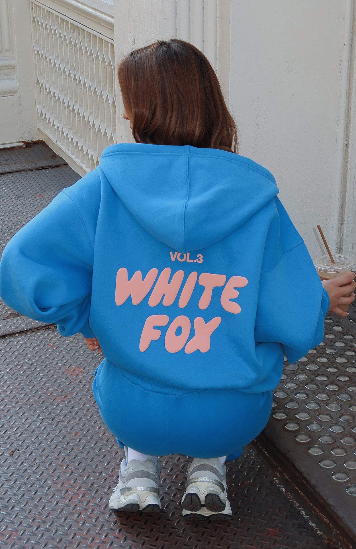 Women's Zip Up Hoodie - Offstage Azure Fleece Pullover with Puff Print Logo