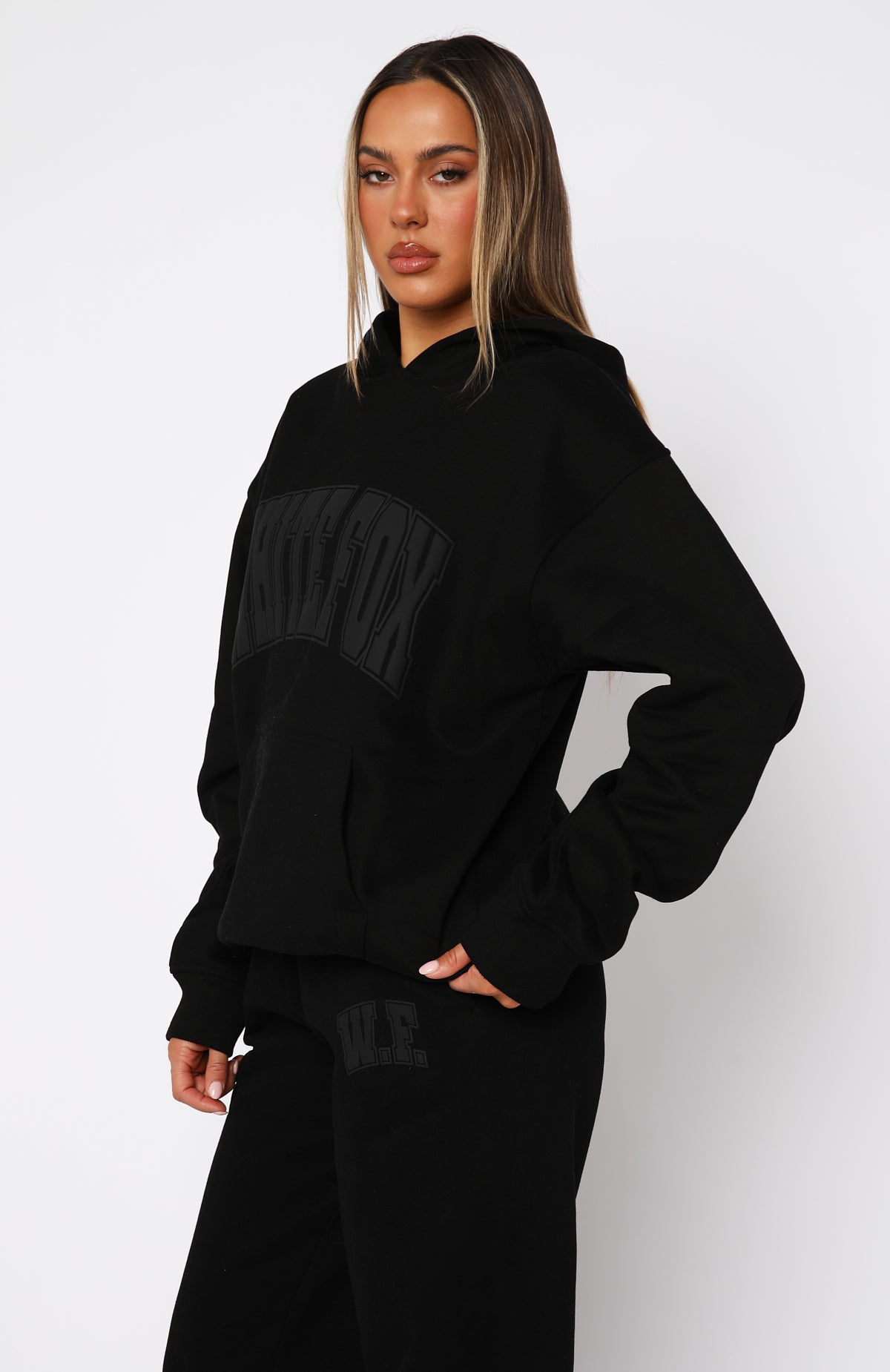 Decade Classics Black Oversized Varsity Hoodie