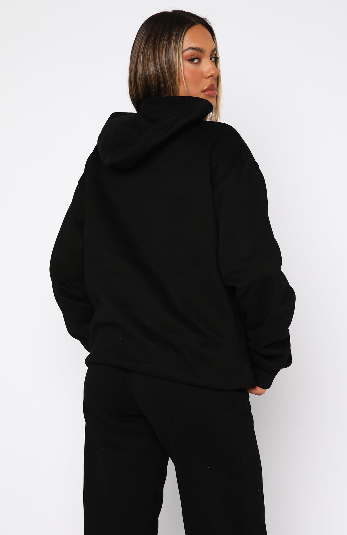 Decade Classics Black Oversized Varsity Hoodie