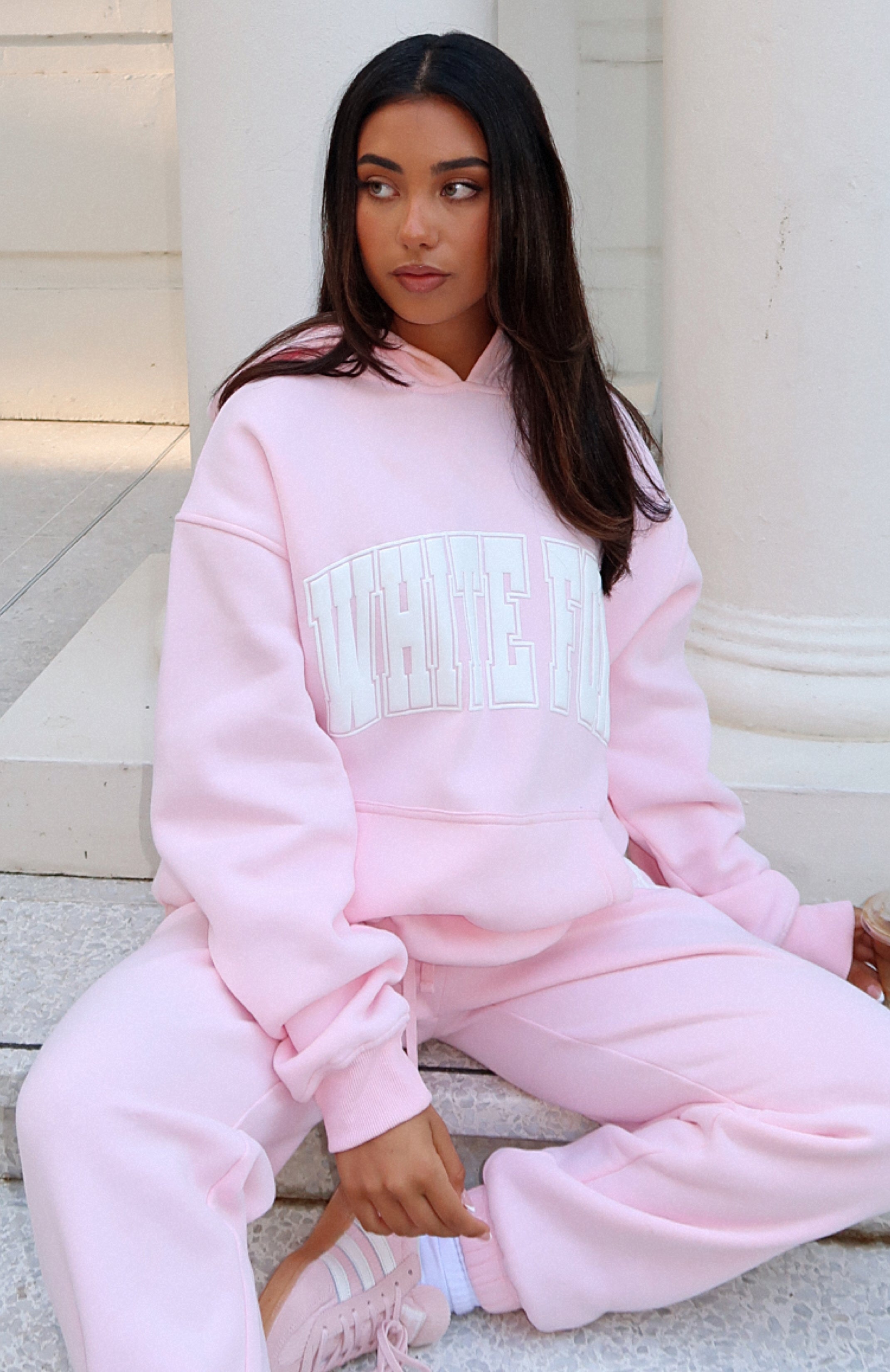 Decade Classics Oversized Varsity Hoodie with Puff Print Logo