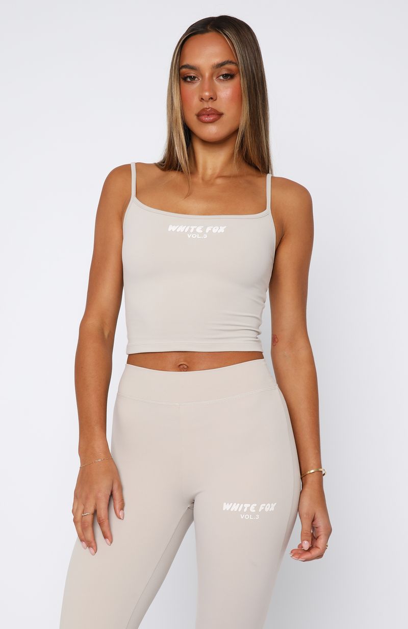Offstage Moon Square Neck Cropped Singlet Top – Adjustable Straps