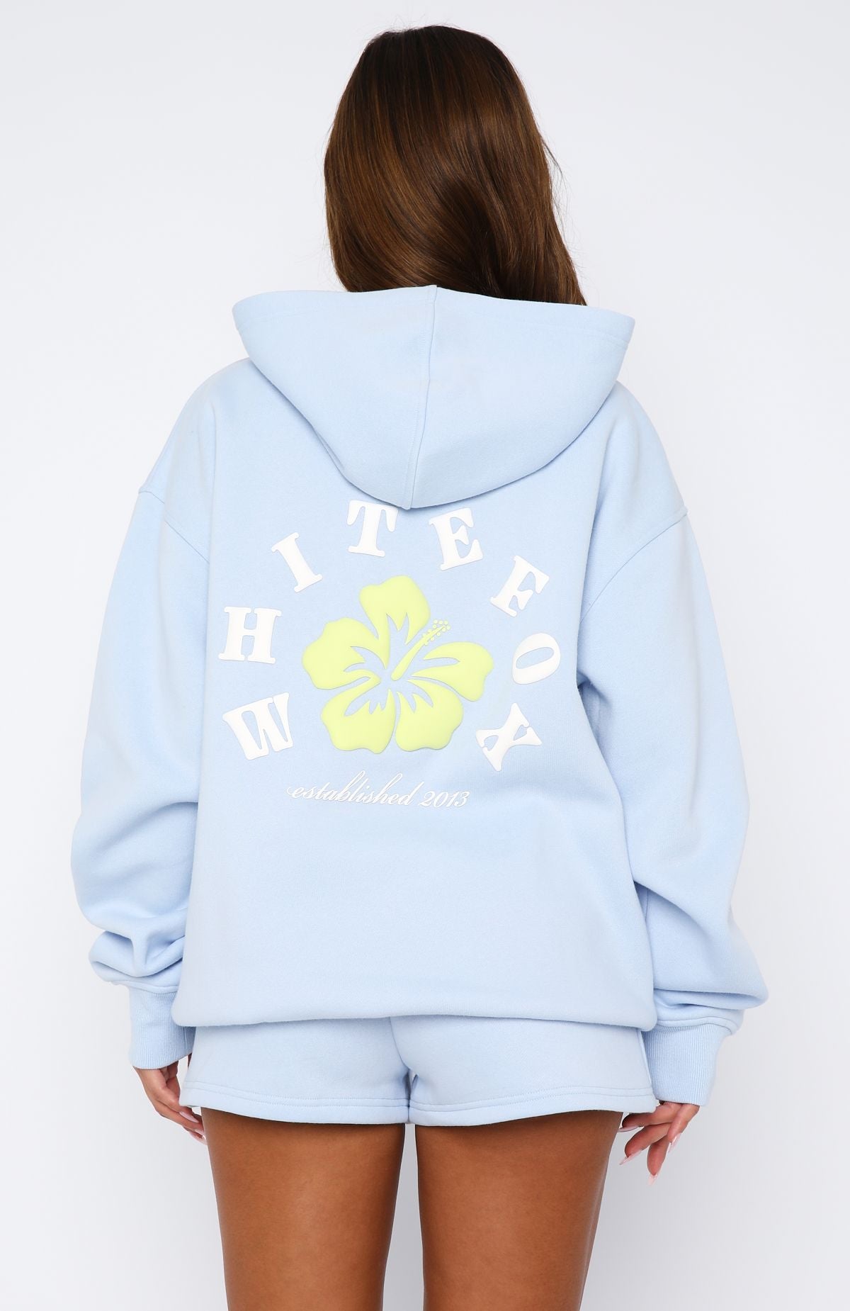 Keep Blooming Blue Oversized Hoodie - Fleece Loungewear