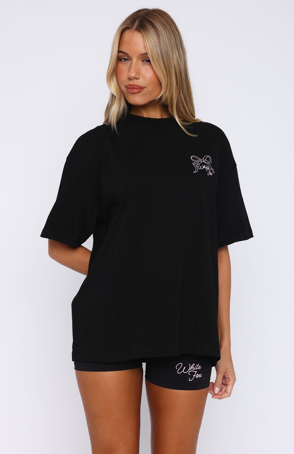 Love You Forever Graphic Oversized Cotton Tee Black