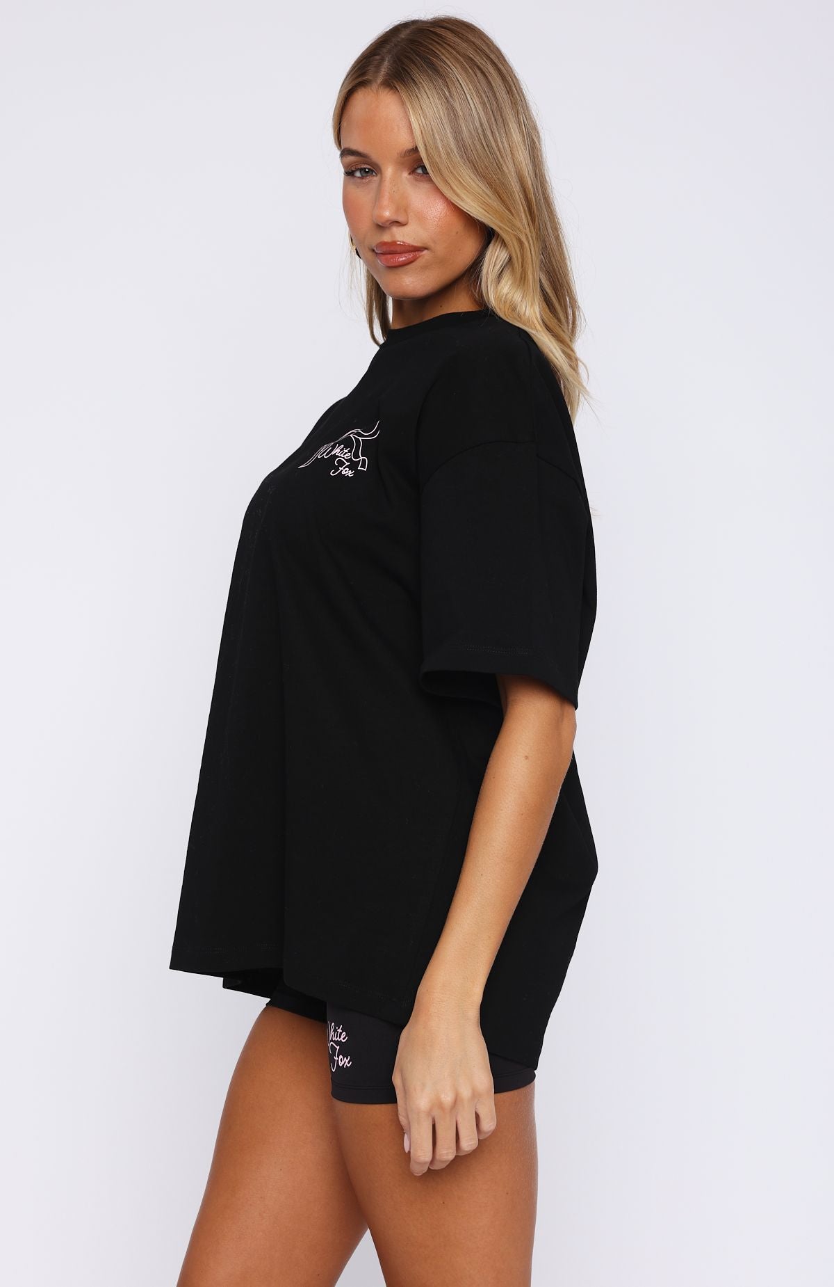 Love You Forever Graphic Oversized Cotton Tee Black