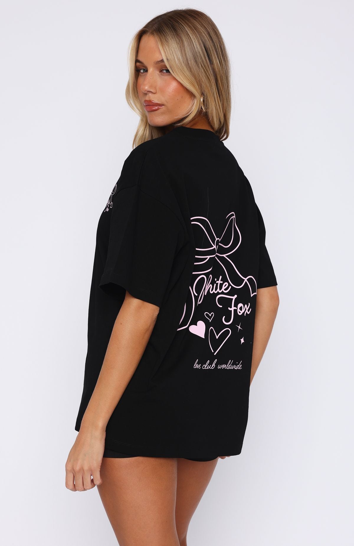 Love You Forever Graphic Oversized Cotton Tee Black