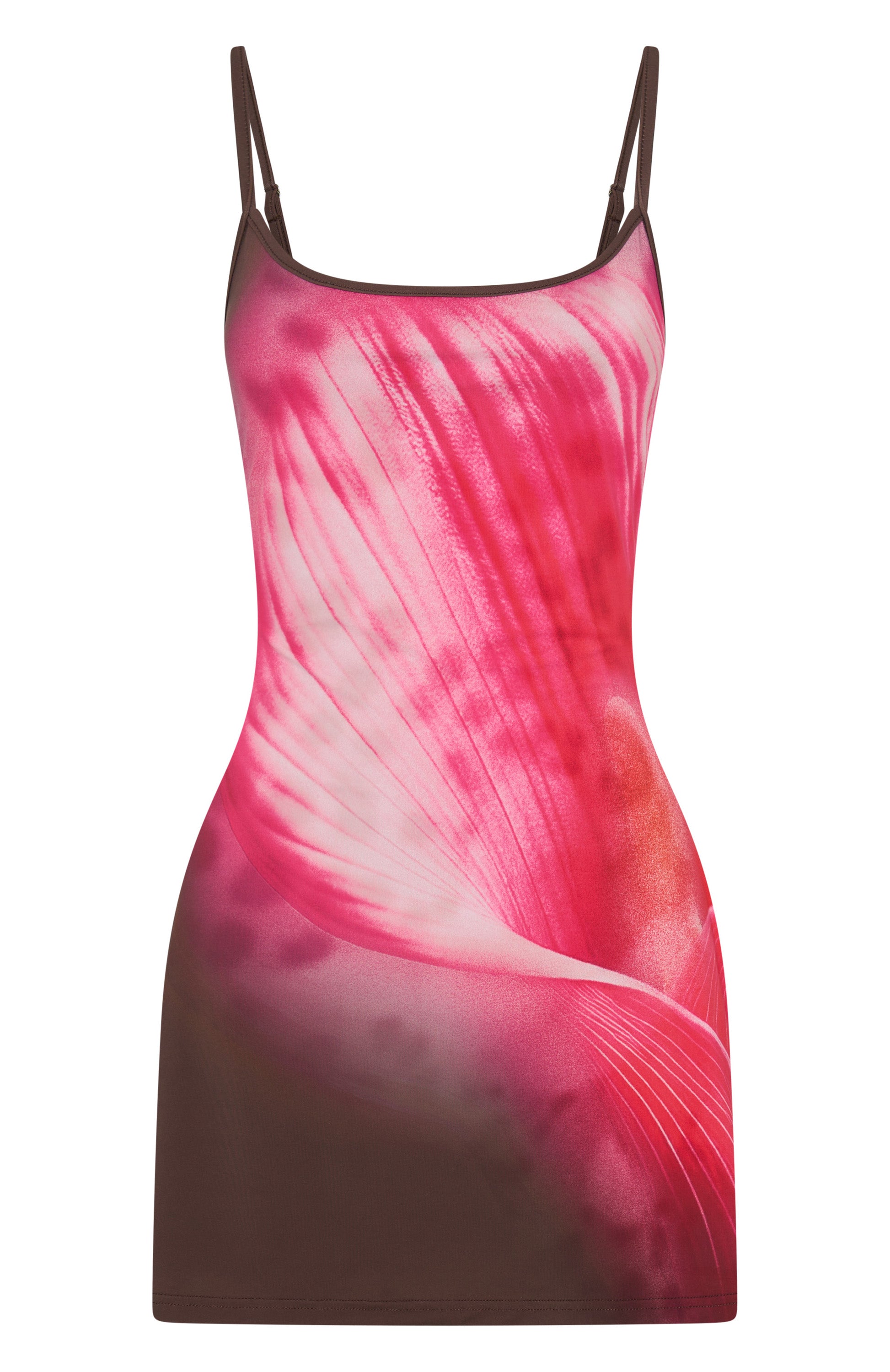 Twilight Orchid Scoop Neck Mini Dress with Adjustable Straps